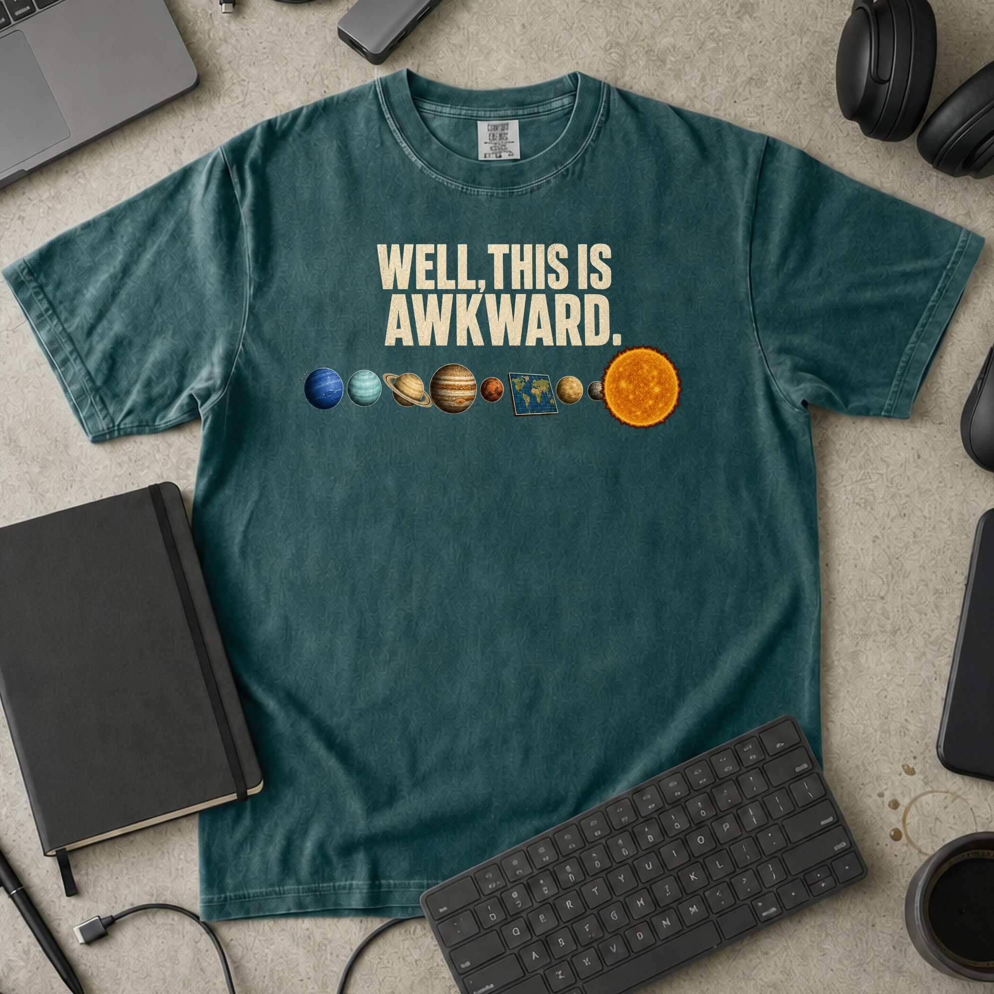 Nerd Collection Artwork T116 Premium Shirt - Blue Spruce mockup
