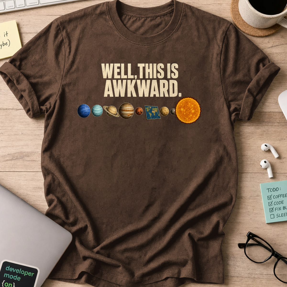 Nerd Collection Artwork T116 Shirt - Dark Chocolate mockup