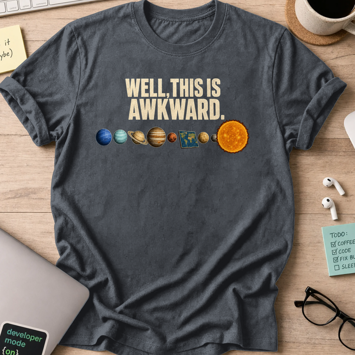Nerd Collection Artwork T116 Shirt - Dark Heather mockup