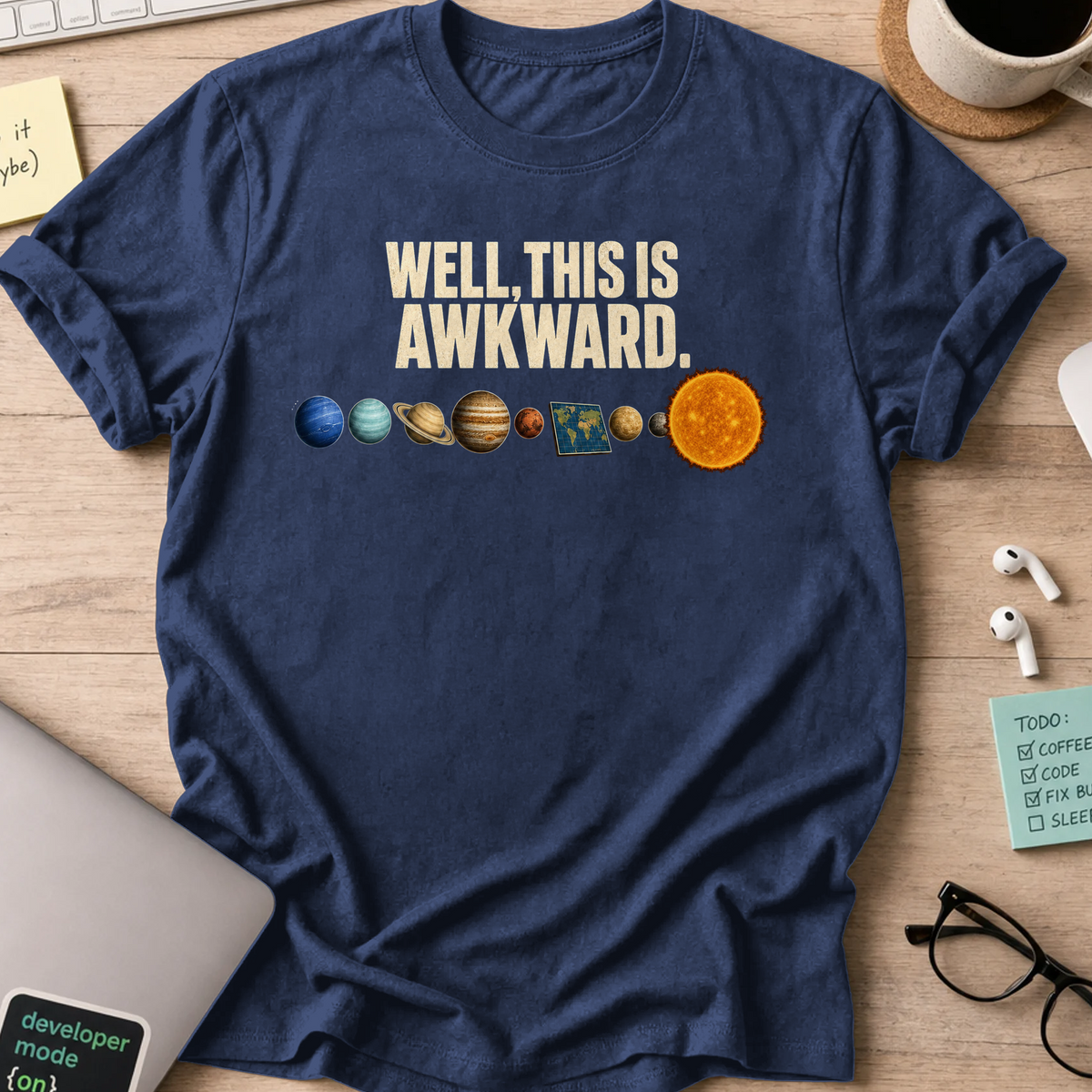 Nerd Collection Artwork T116 Shirt - Navy mockup