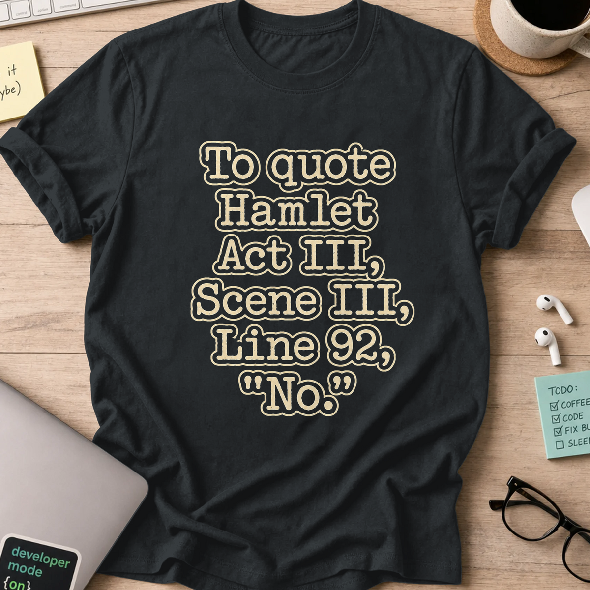 Nerd Collection Artwork T117 Shirt - Black mockup