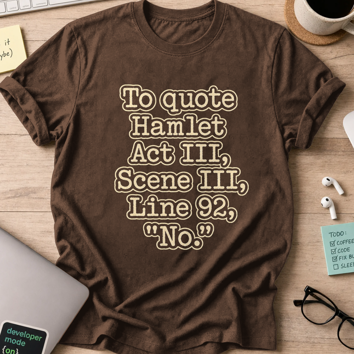 Nerd Collection Artwork T117 Shirt - Dark Chocolate mockup