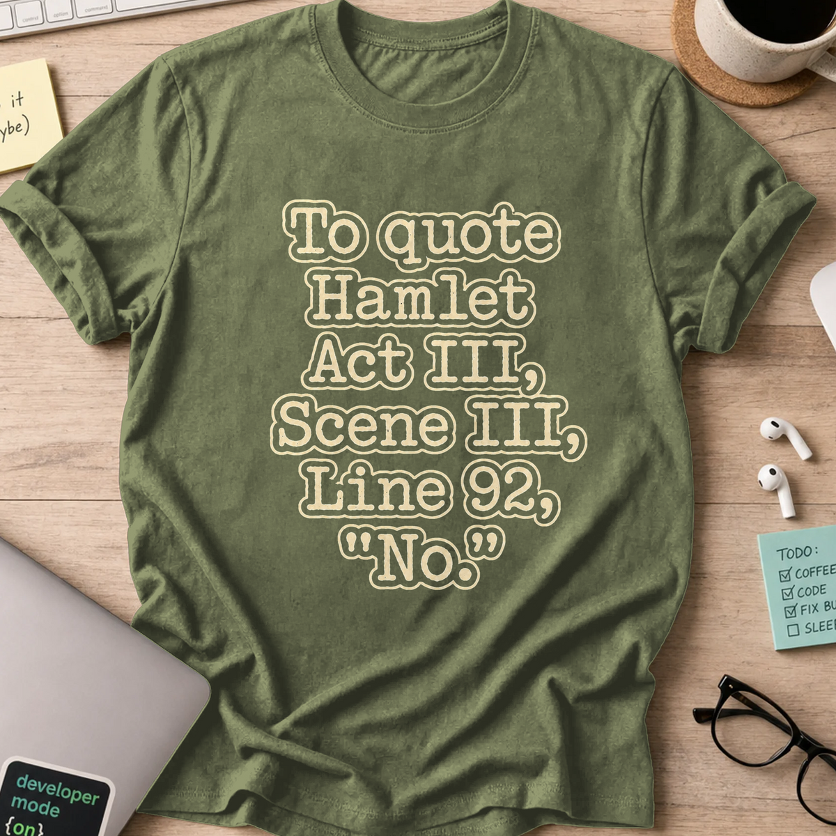 Nerd Collection Artwork T117 Shirt - Military Green mockup