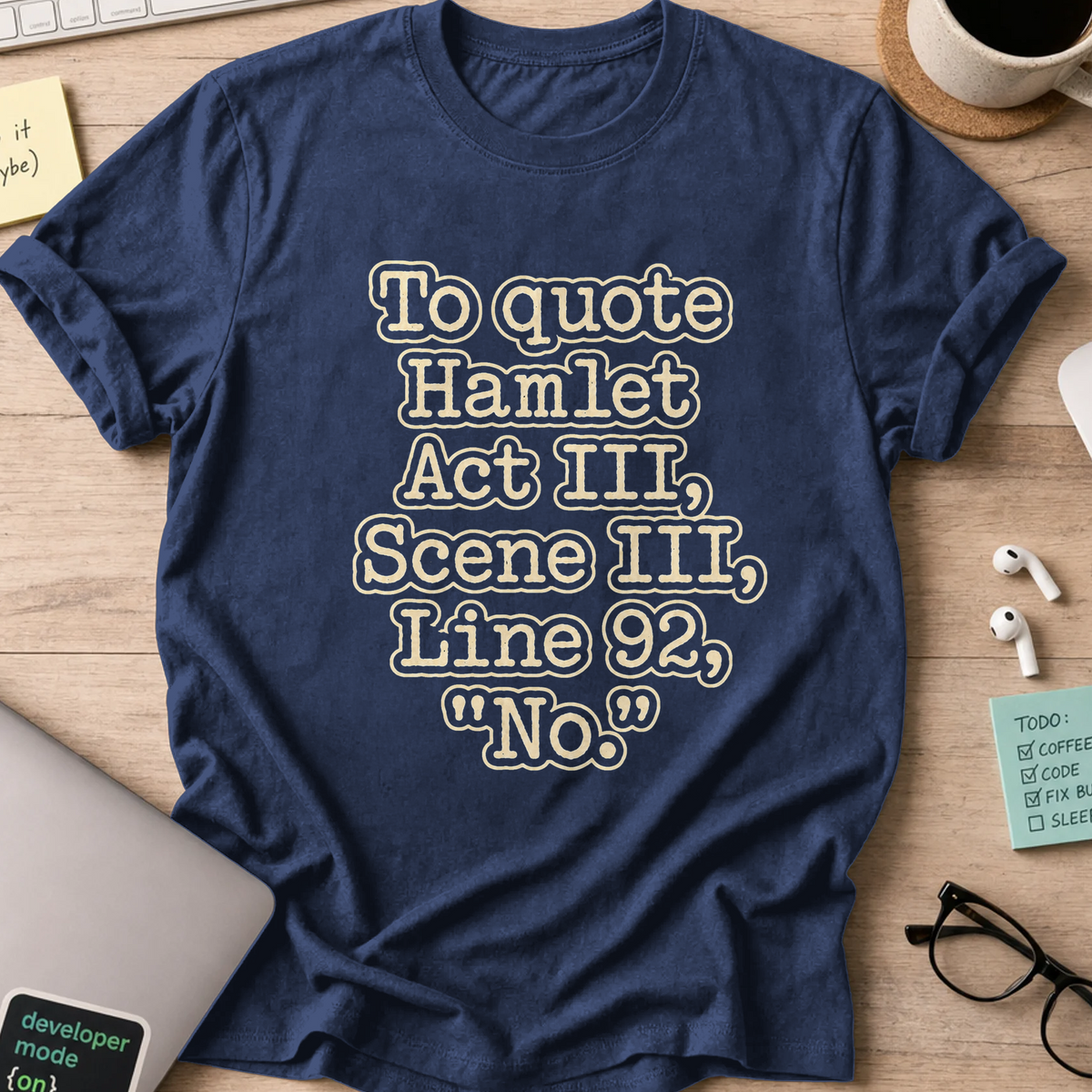 Nerd Collection Artwork T117 Shirt - Navy mockup