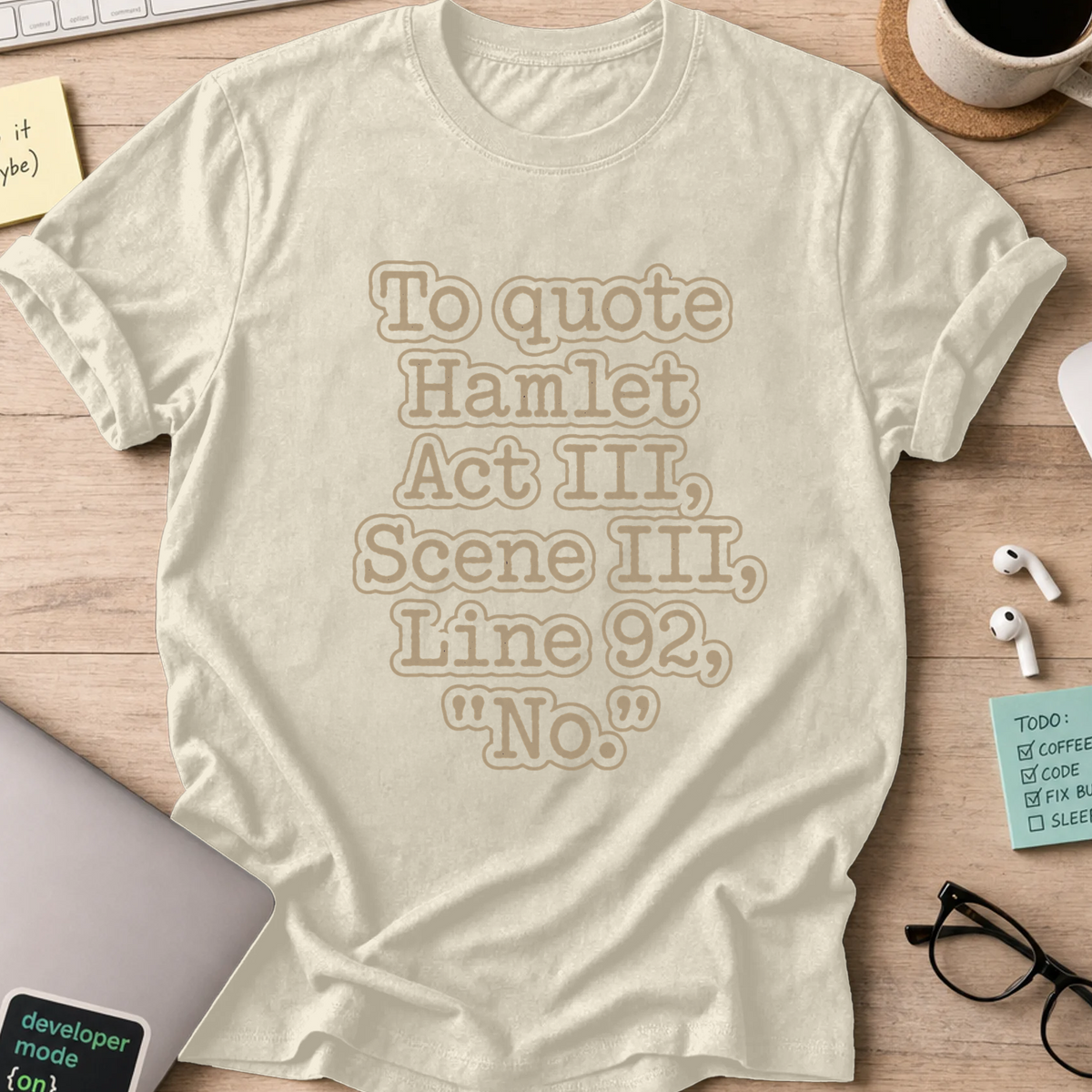 Nerd Collection Artwork T117 Shirt - Natural mockup