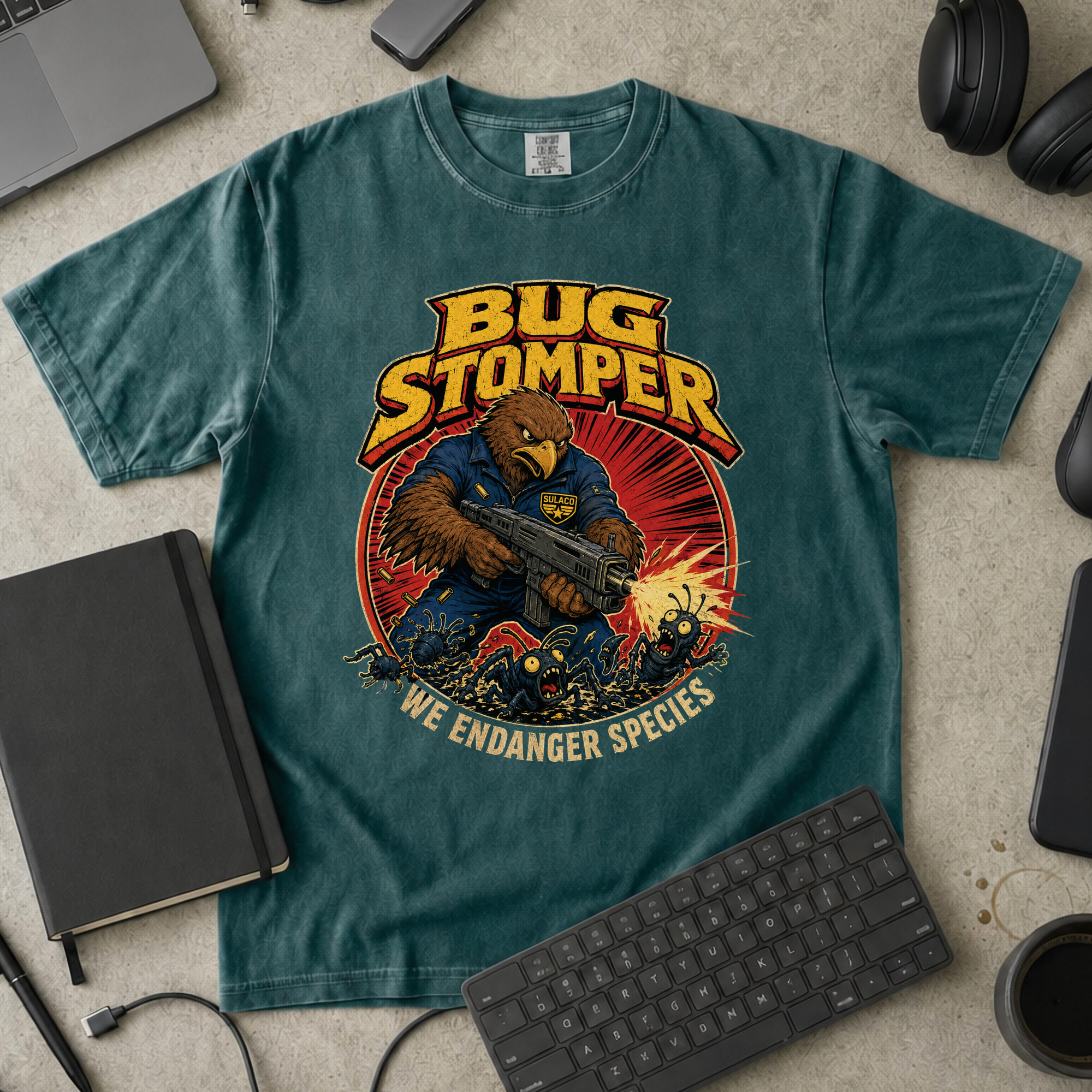 Nerd Collection Artwork T118 Premium Shirt - Blue Spruce mockup