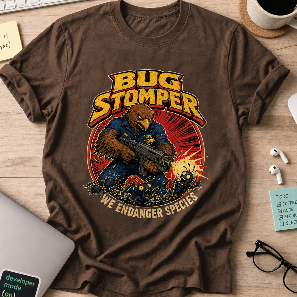 Nerd Collection Artwork T118 Shirt - Dark Chocolate mockup