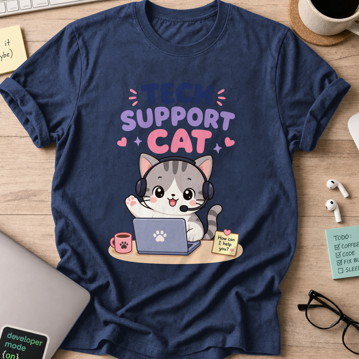 Nerd Collection Artwork T020 Shirt - Navy mockup
