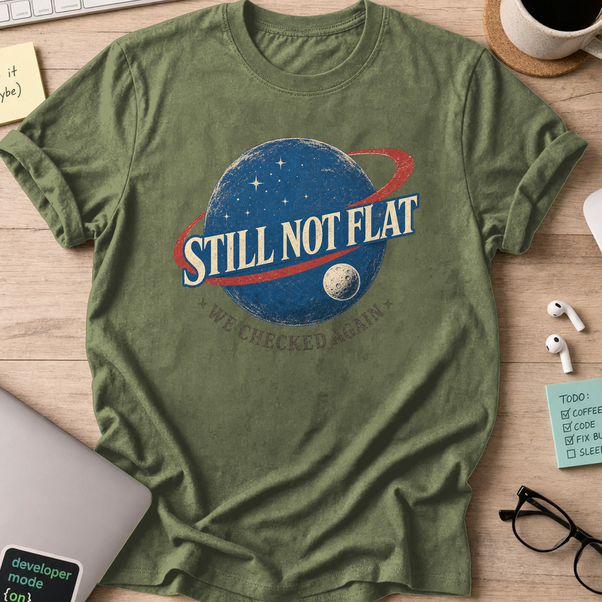 Nerd Collection Artwork T021 Shirt - Military Green mockup