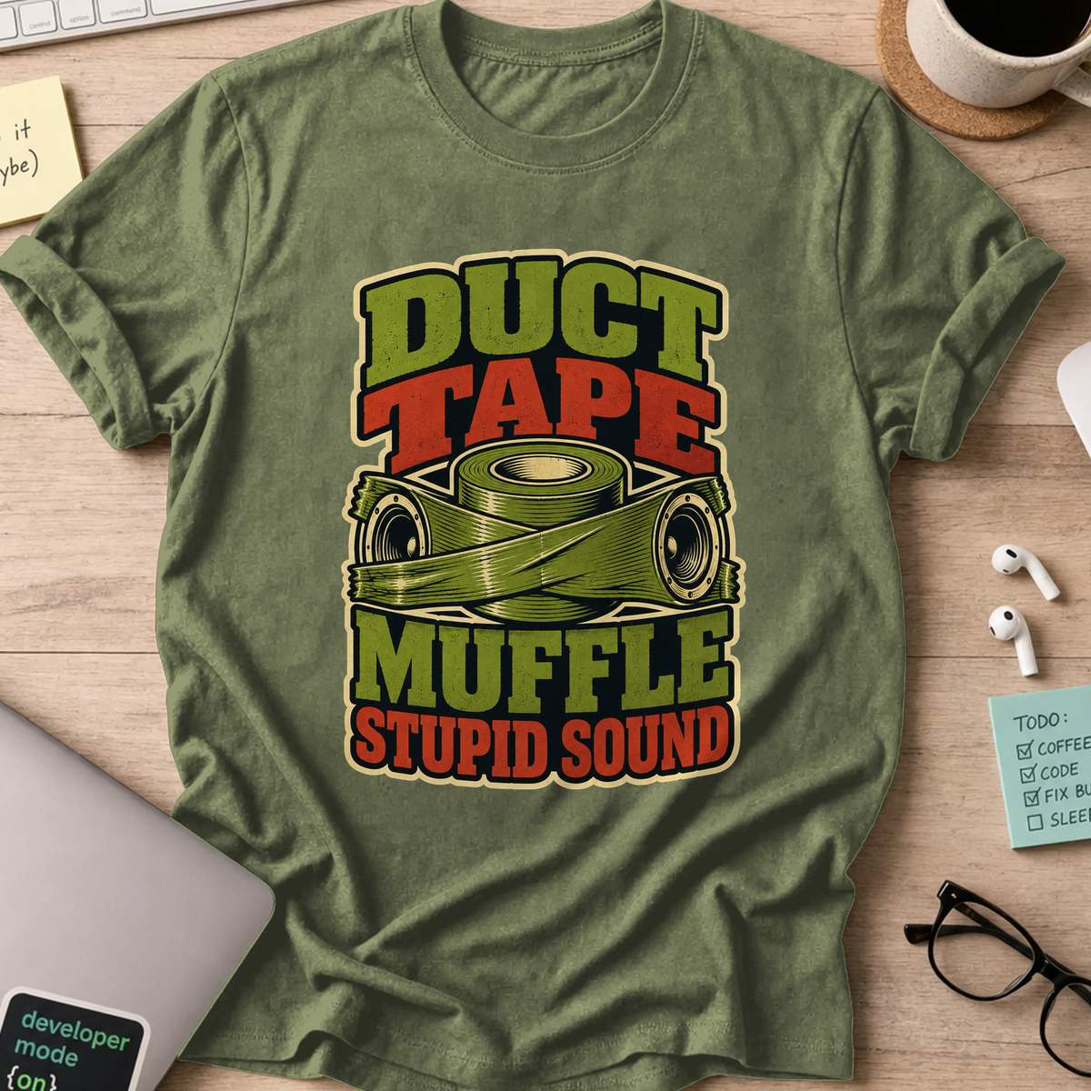 Nerd Collection Artwork T022 Shirt - Military Green mockup