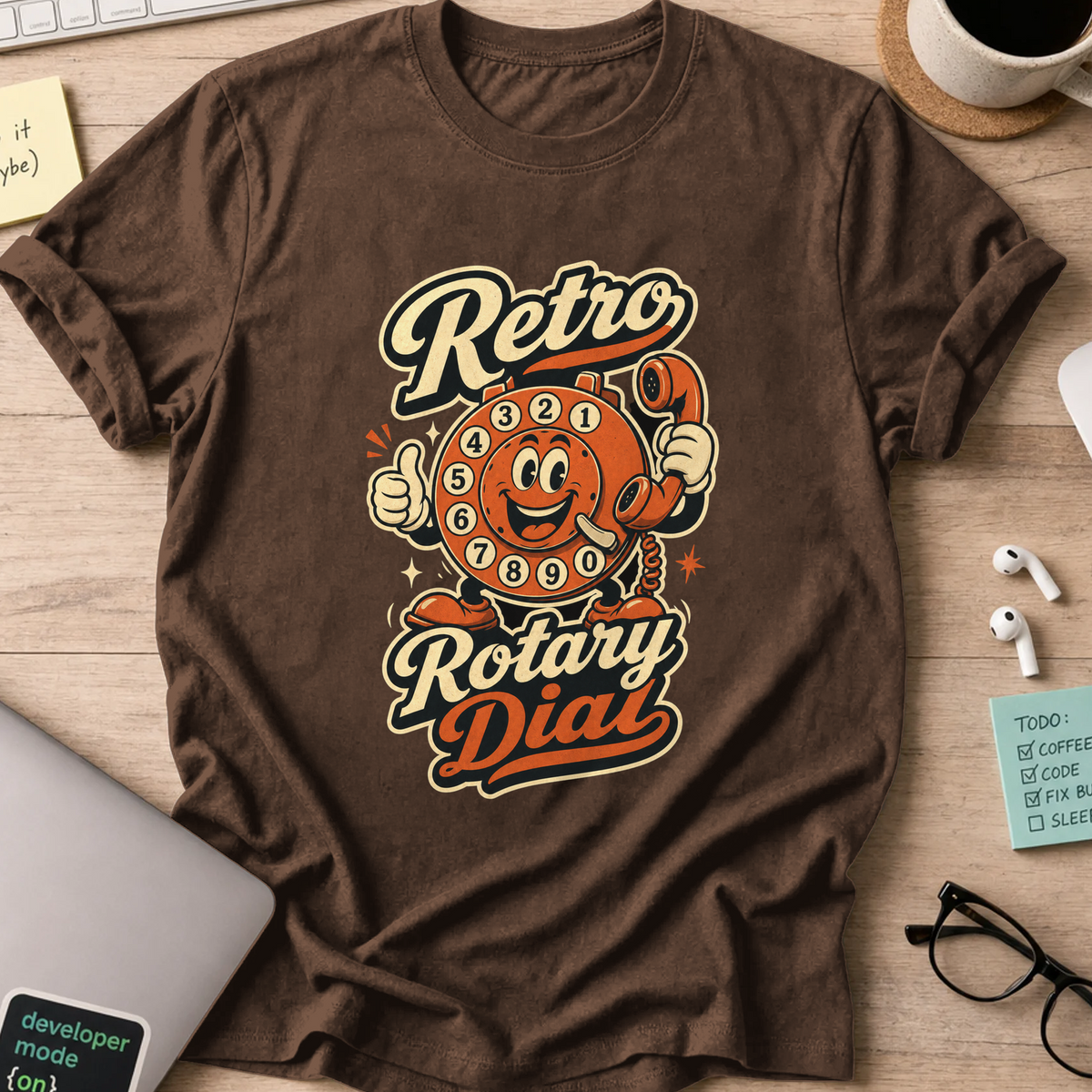 Nerd Collection Artwork T028 Shirt - Dark Chocolate mockup