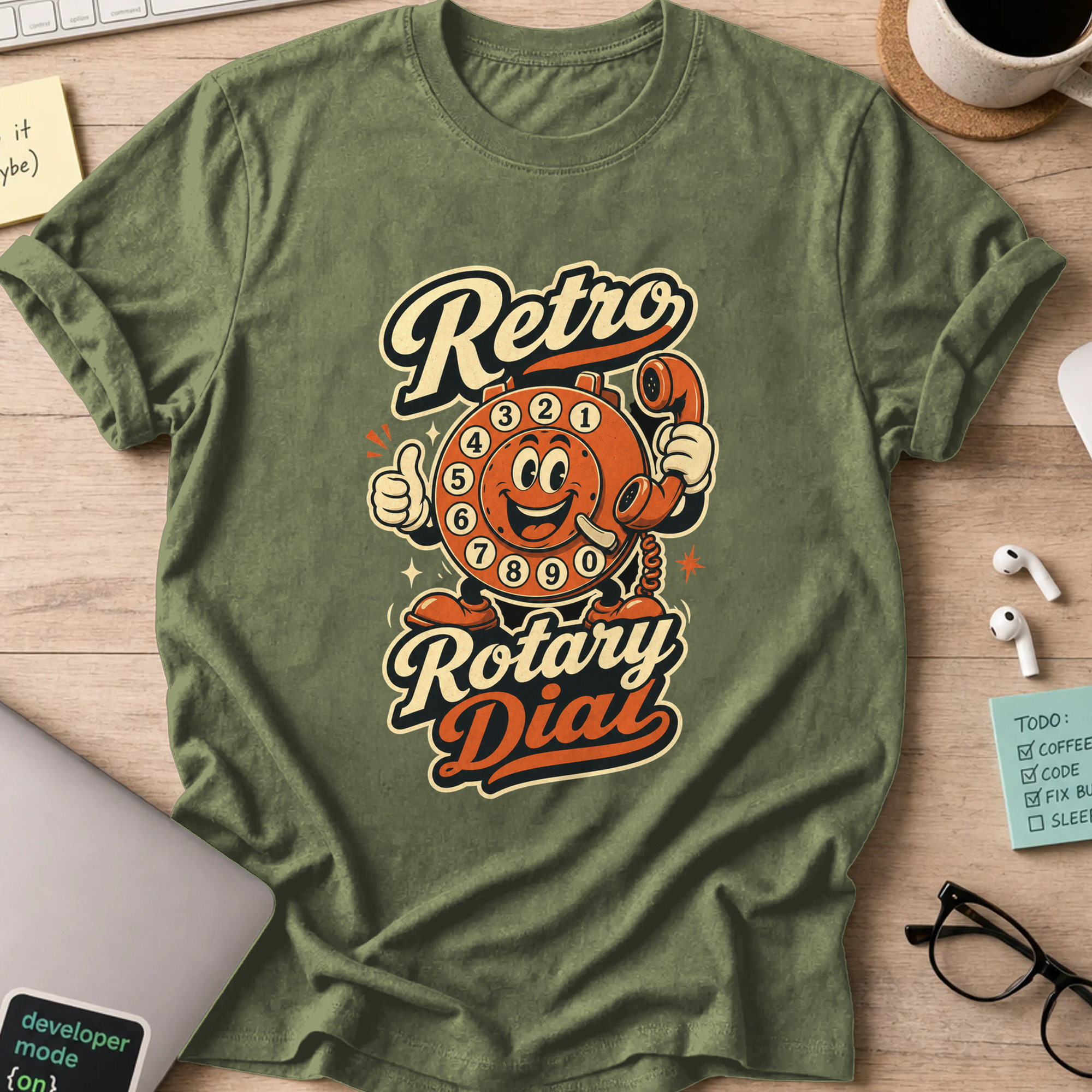 Nerd Collection Artwork T028 Shirt - Military Green mockup