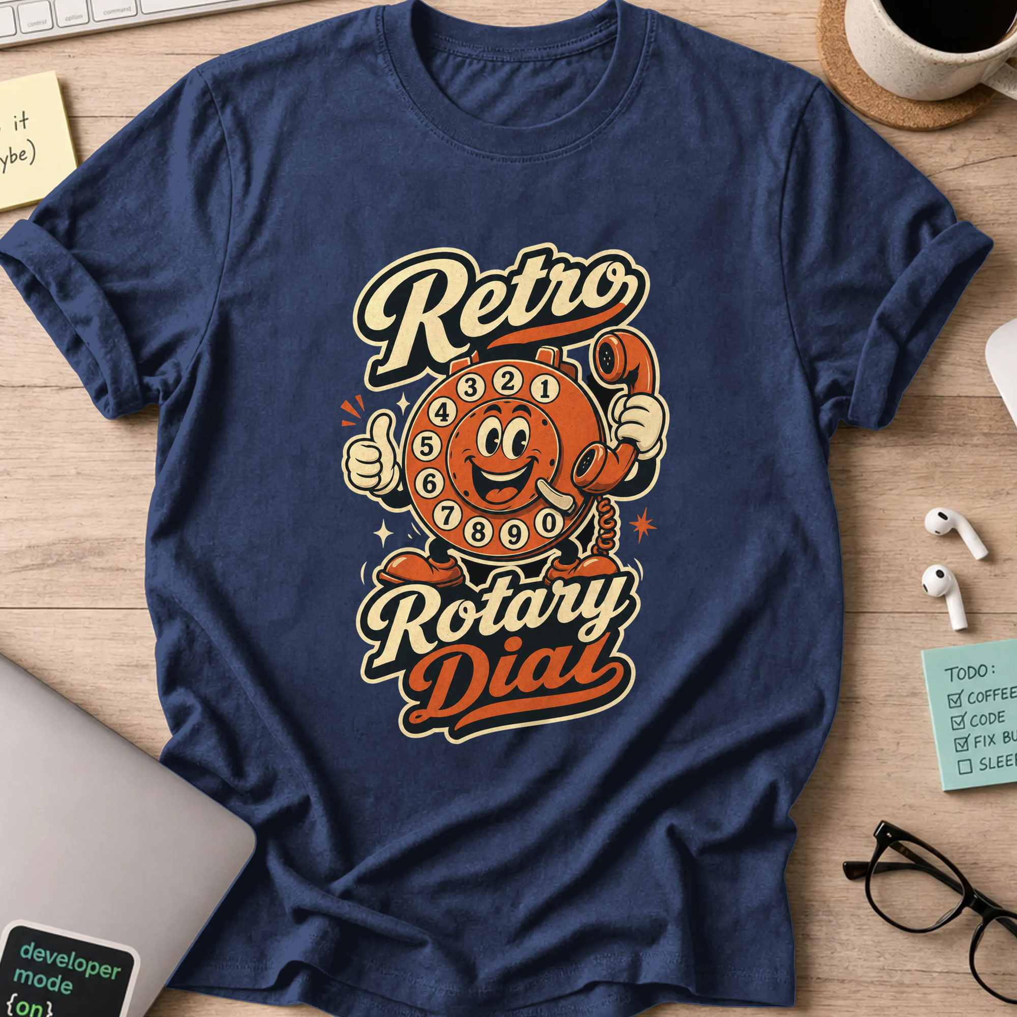 Nerd Collection Artwork T028 Shirt - Navy mockup