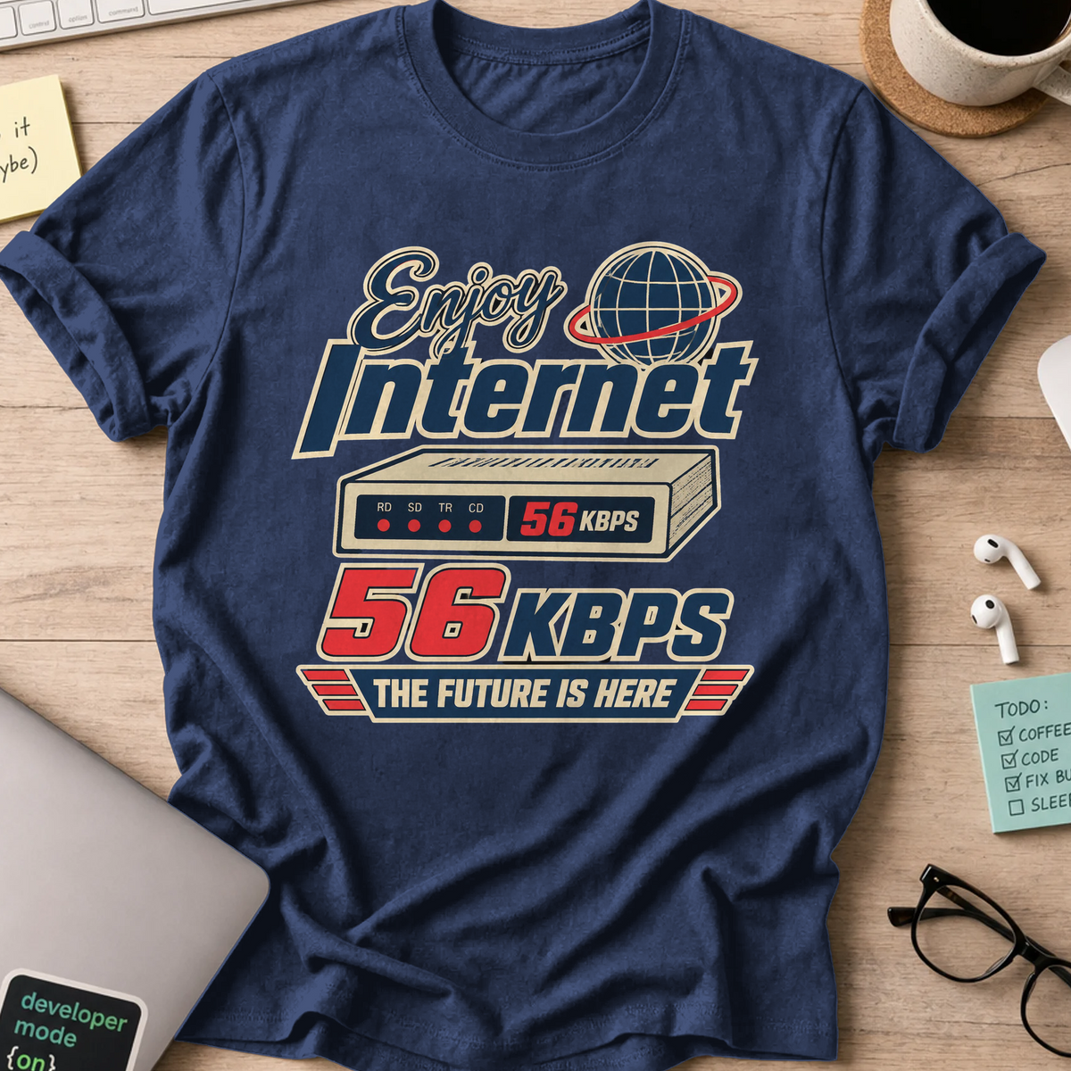Nerd Collection Artwork T029 Shirt - Navy mockup