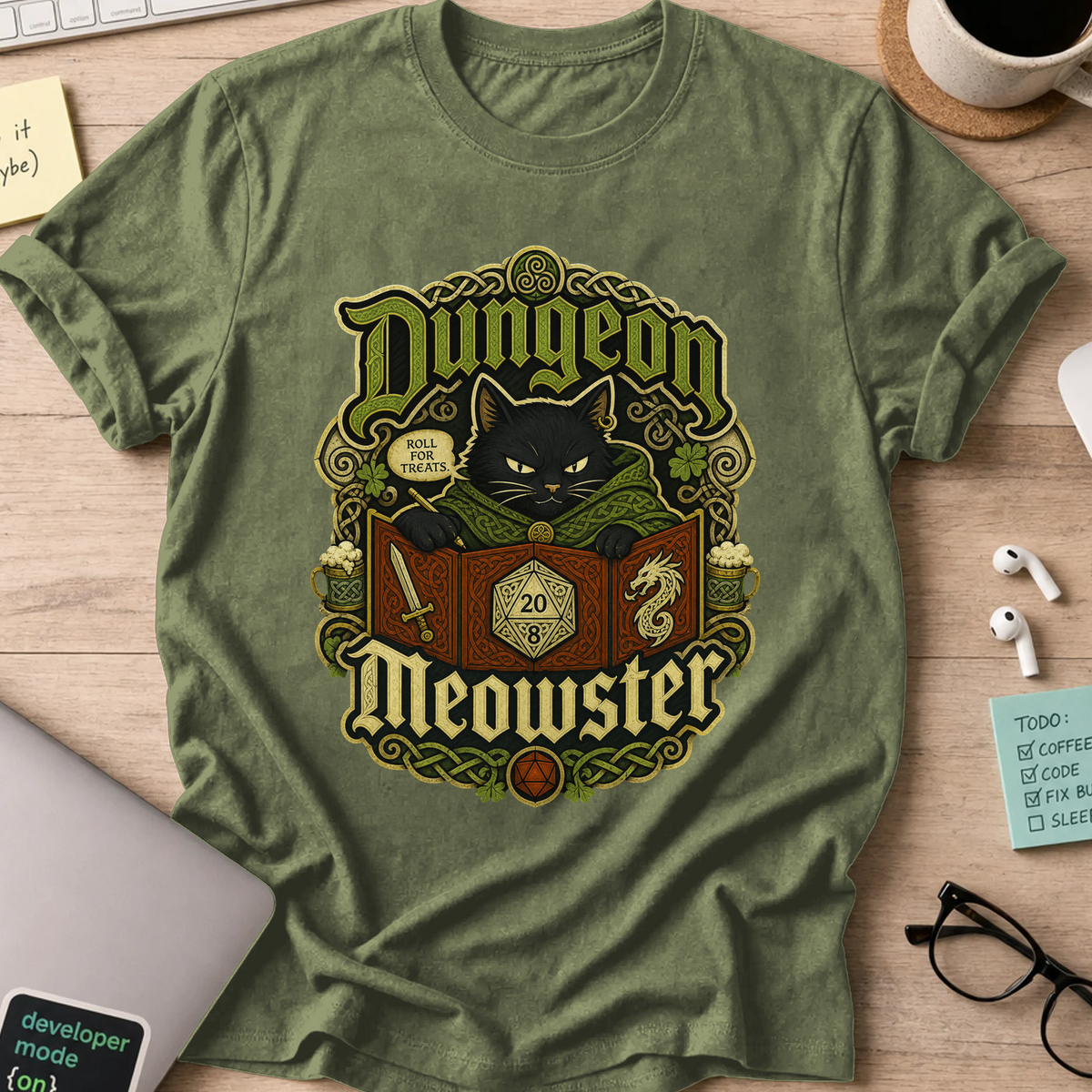 Nerd Collection Artwork T030 Shirt - Military Green mockup