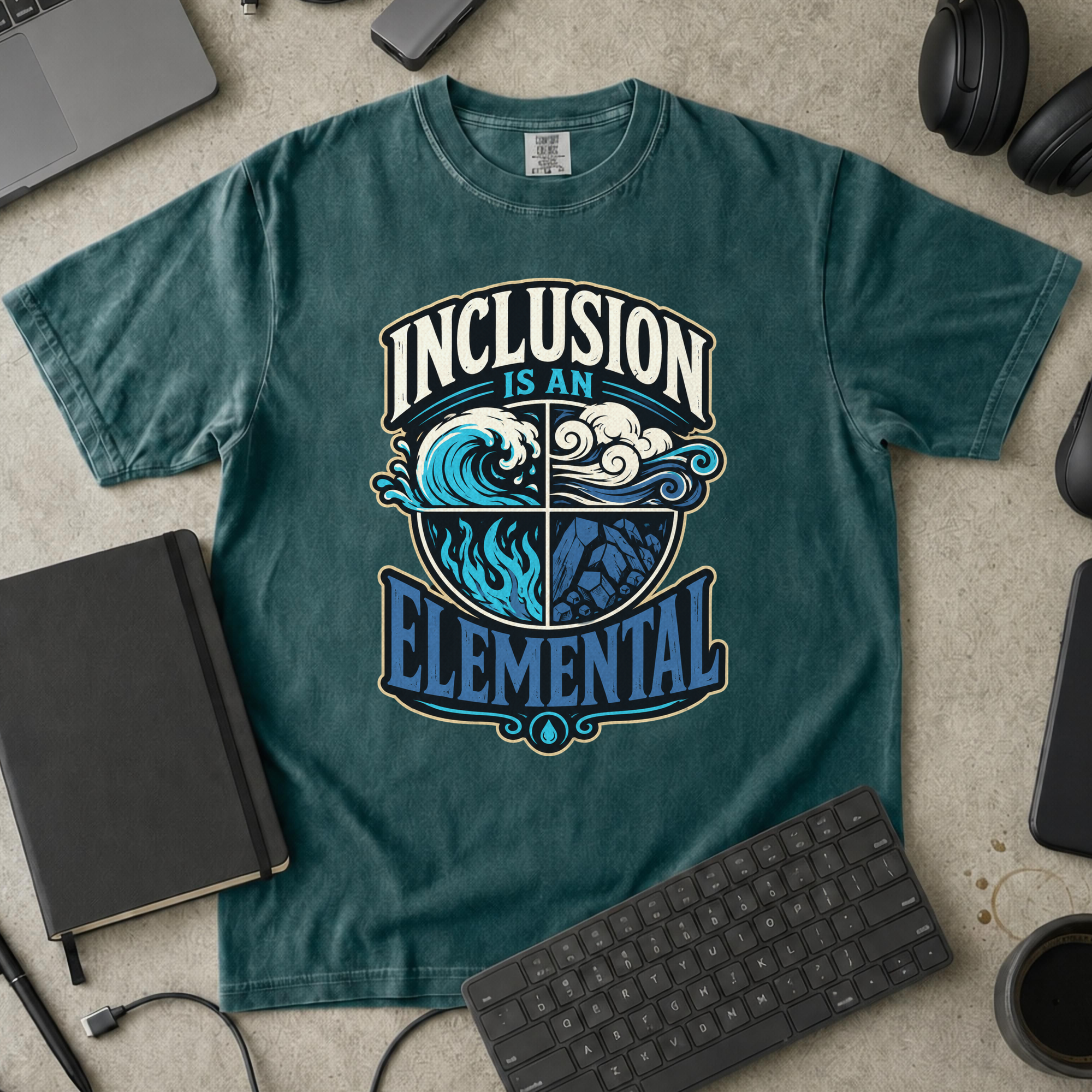 Nerd Collection Artwork T031 Premium Shirt - Blue Spruce mockup