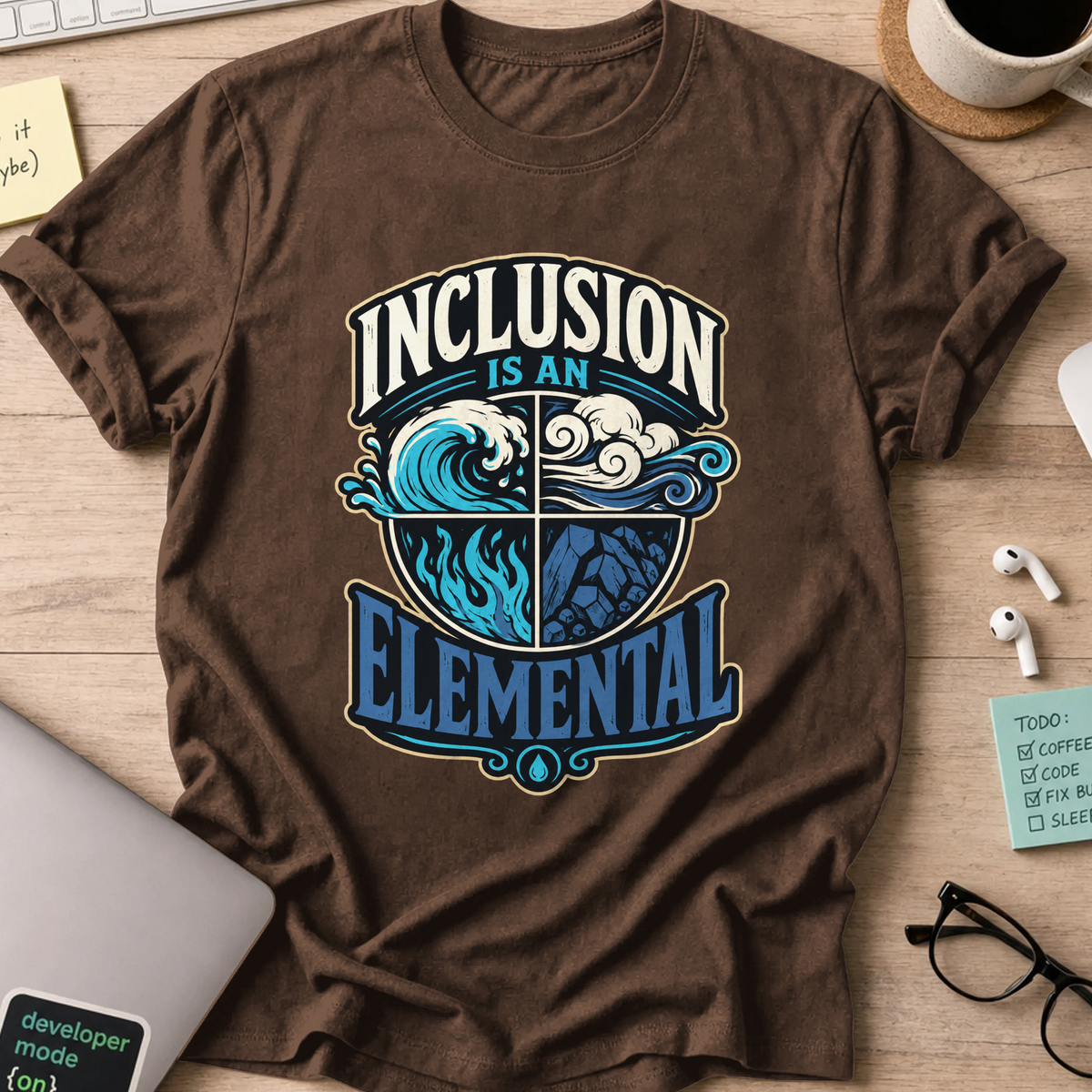 Nerd Collection Artwork T031 Shirt - Dark Chocolate mockup