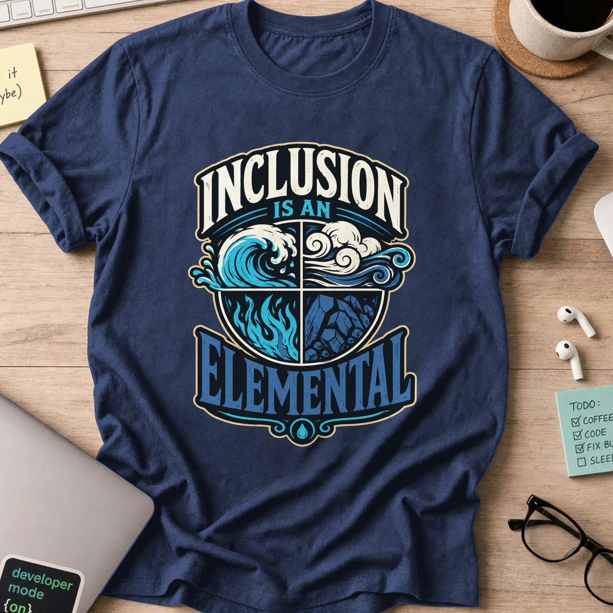 Nerd Collection Artwork T031 Shirt - Navy mockup