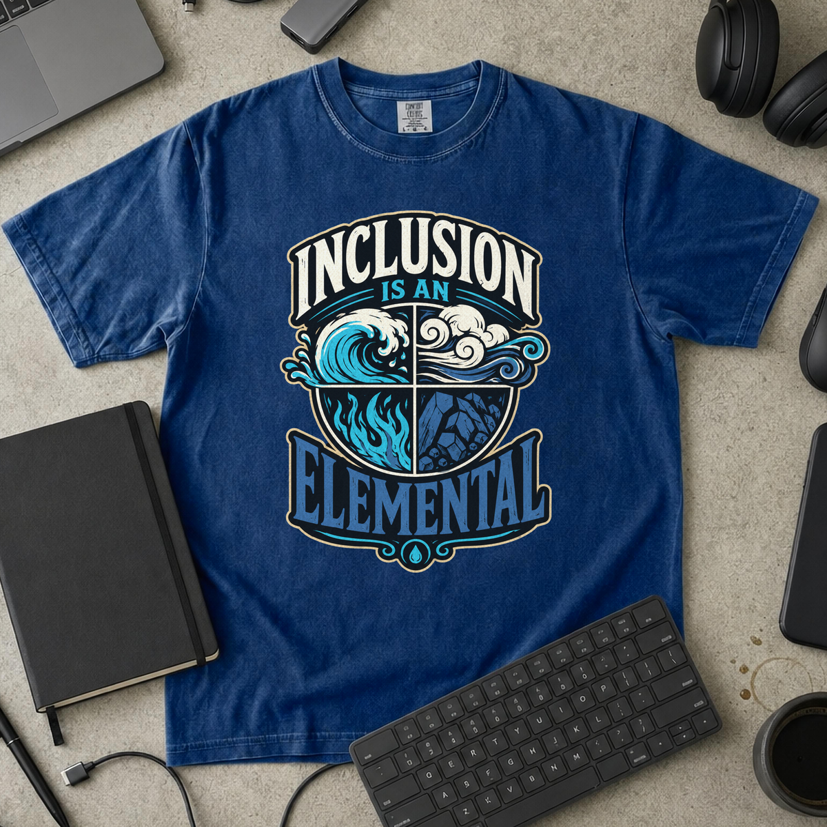 Nerd Collection Artwork T031 Premium Shirt - True Navy mockup
