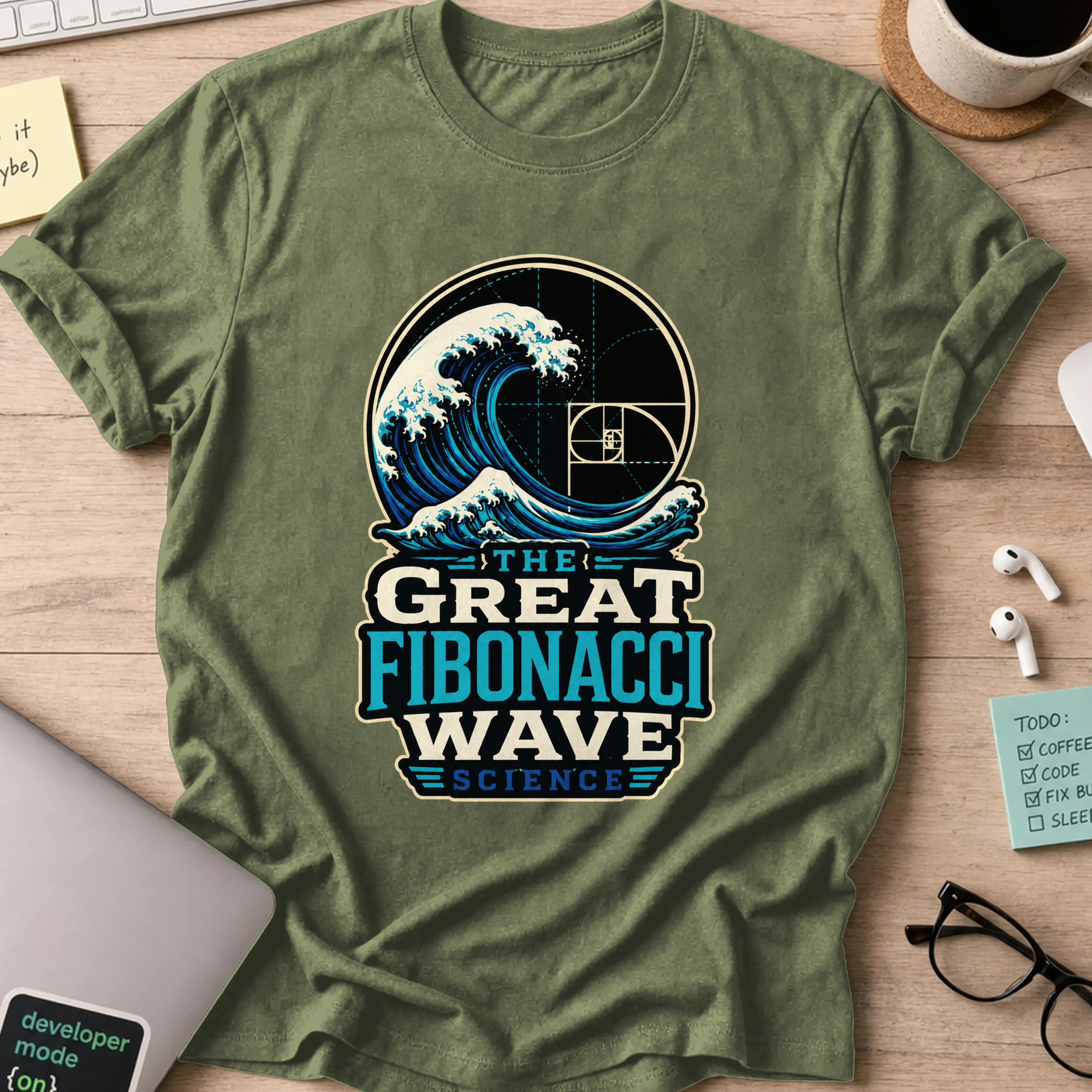 Nerd Collection Artwork T039 Shirt - Military Green mockup