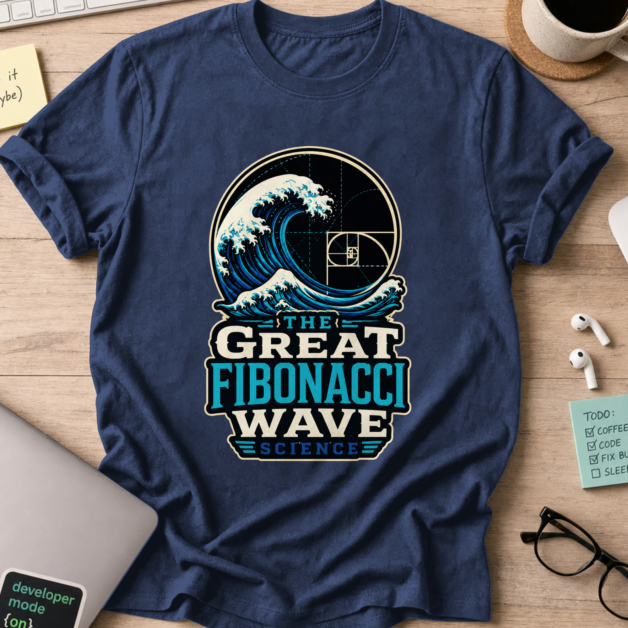 Nerd Collection Artwork T039 Shirt - Navy mockup
