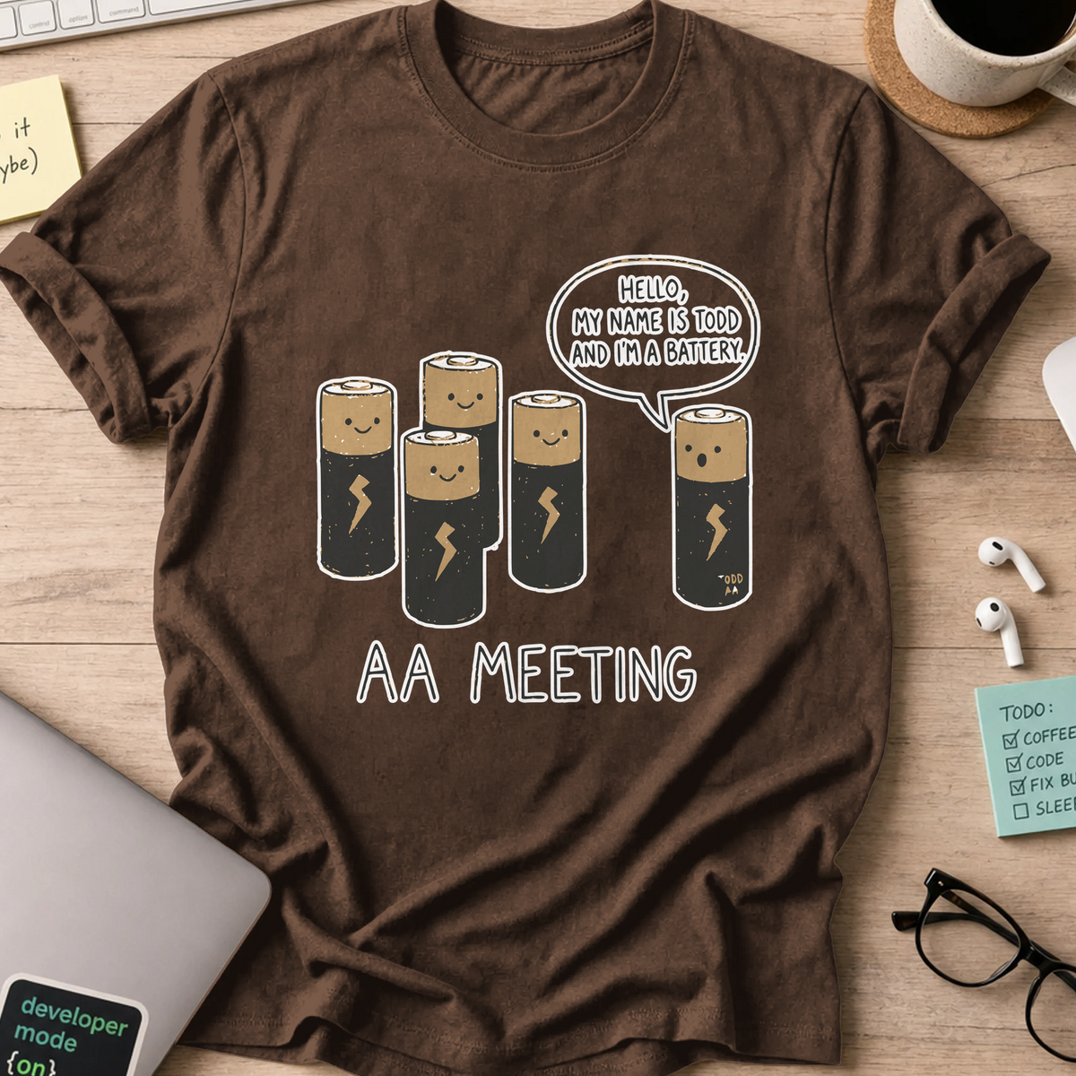Nerd Collection Artwork T040 Shirt - Dark Chocolate mockup
