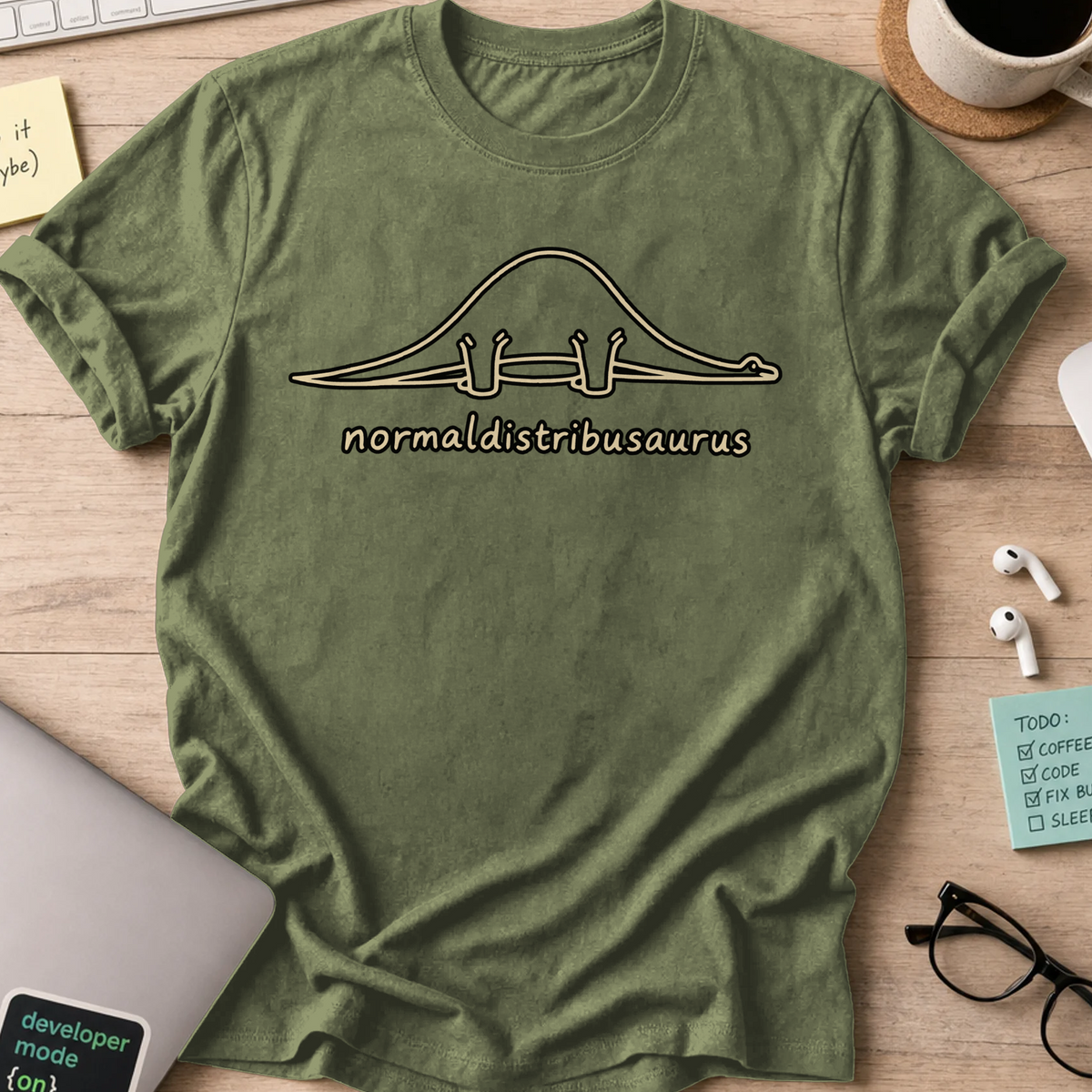 Nerd Collection Artwork T041 Shirt - Military Green mockup
