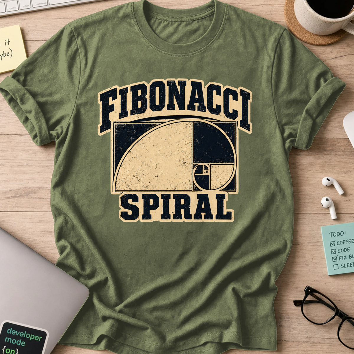 Nerd Collection Artwork T042 Shirt - Military Green mockup