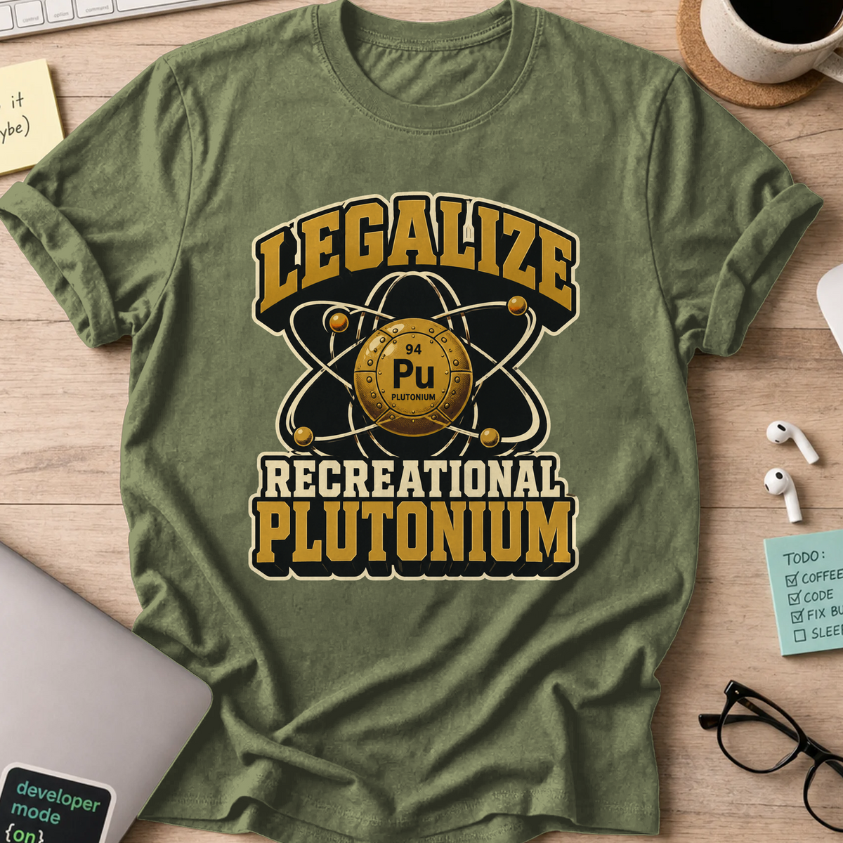 Nerd Collection Artwork T043 Shirt - Military Green mockup