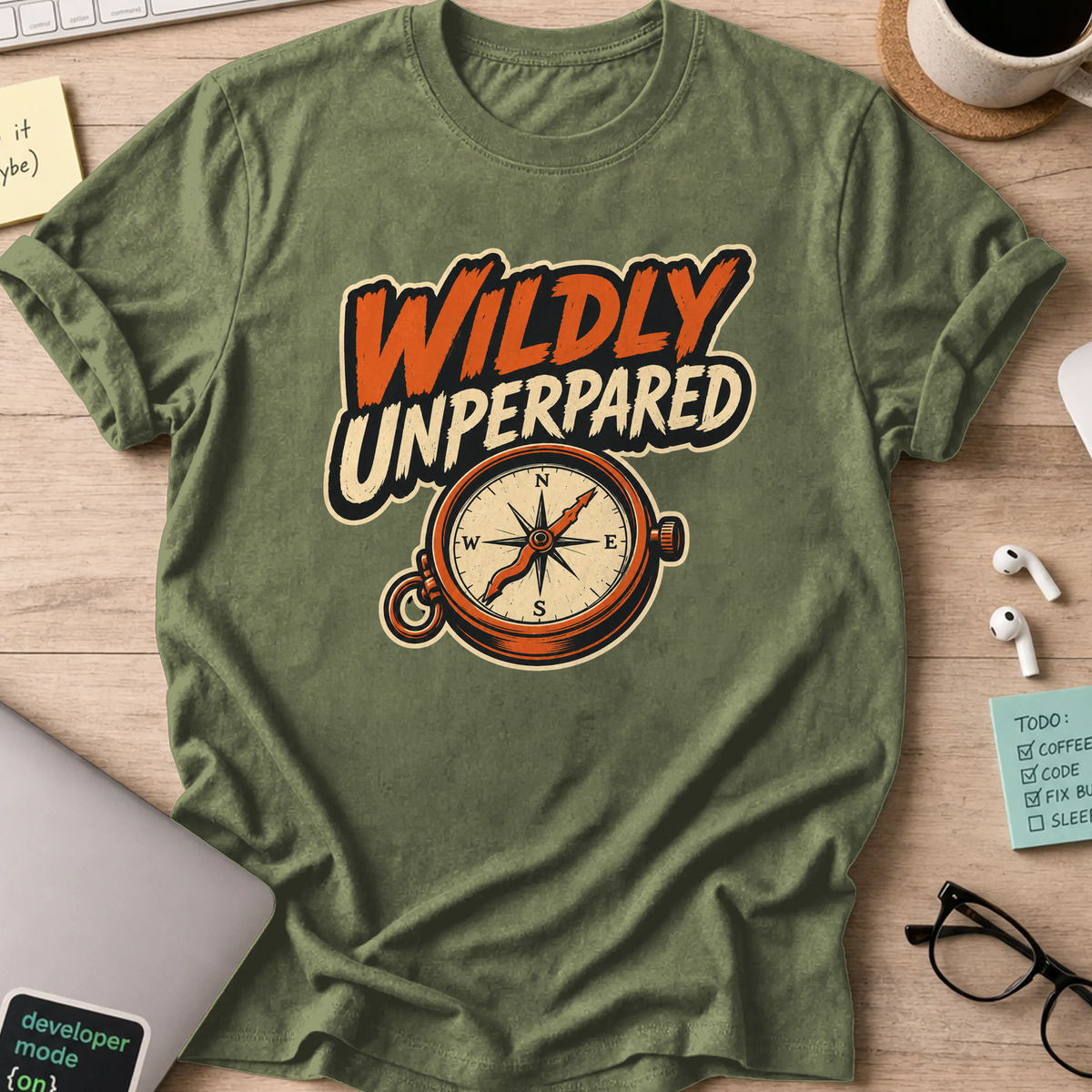 Nerd Collection Artwork T044 Shirt - Military Green mockup