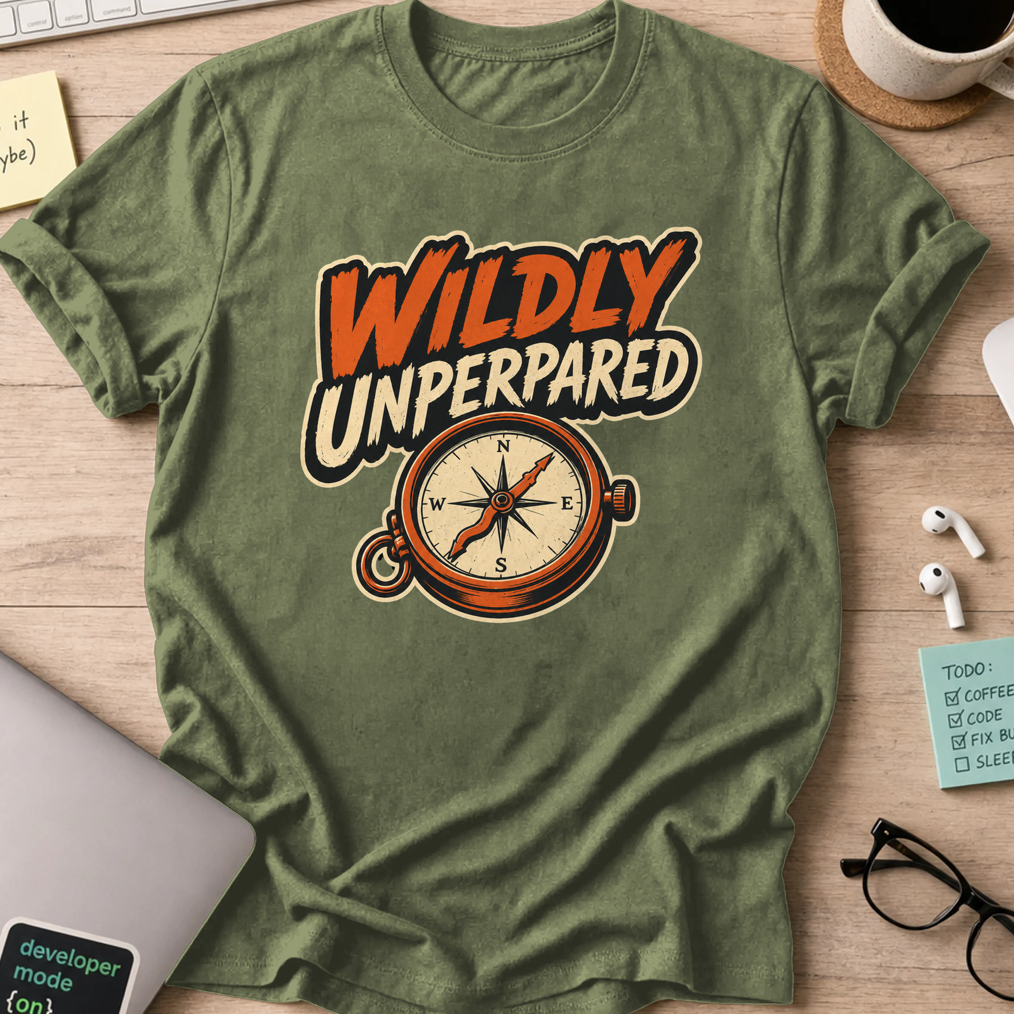 Nerd Collection Artwork T044 Shirt - Military Green mockup
