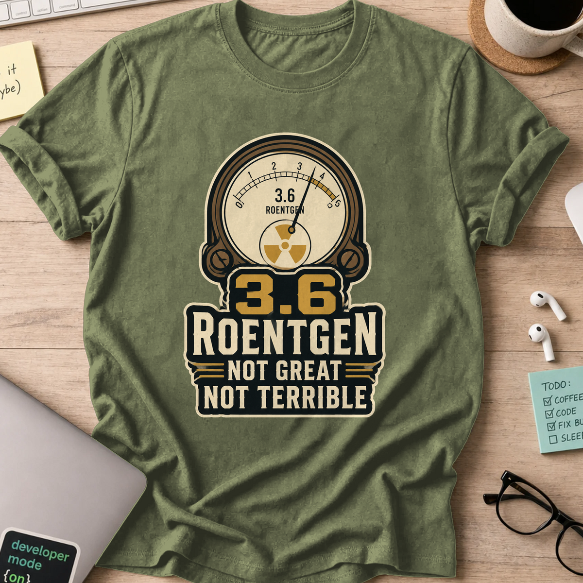 Nerd Collection Artwork T045 Shirt - Military Green mockup
