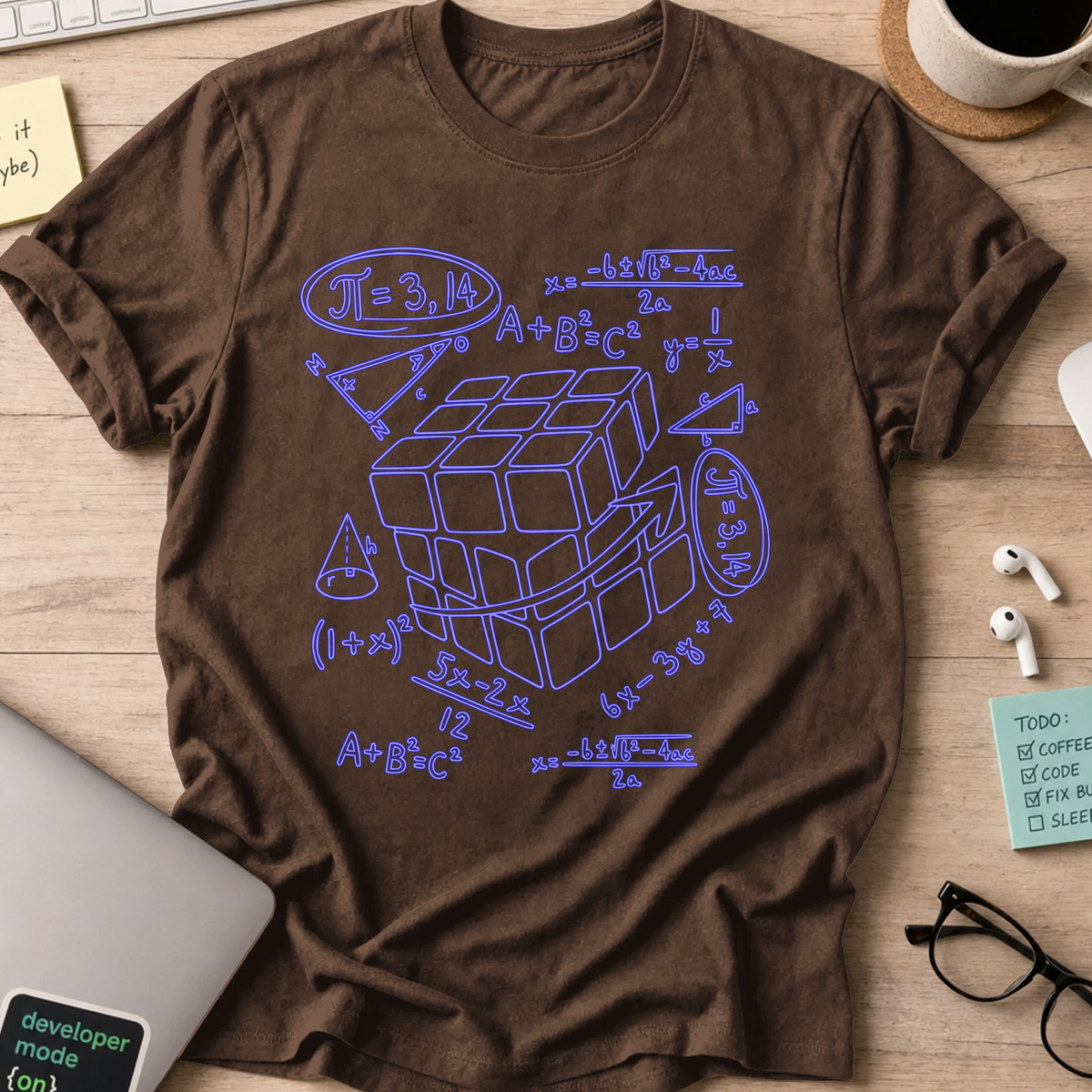 Nerd Collection Artwork T046 Shirt - Dark Chocolate mockup