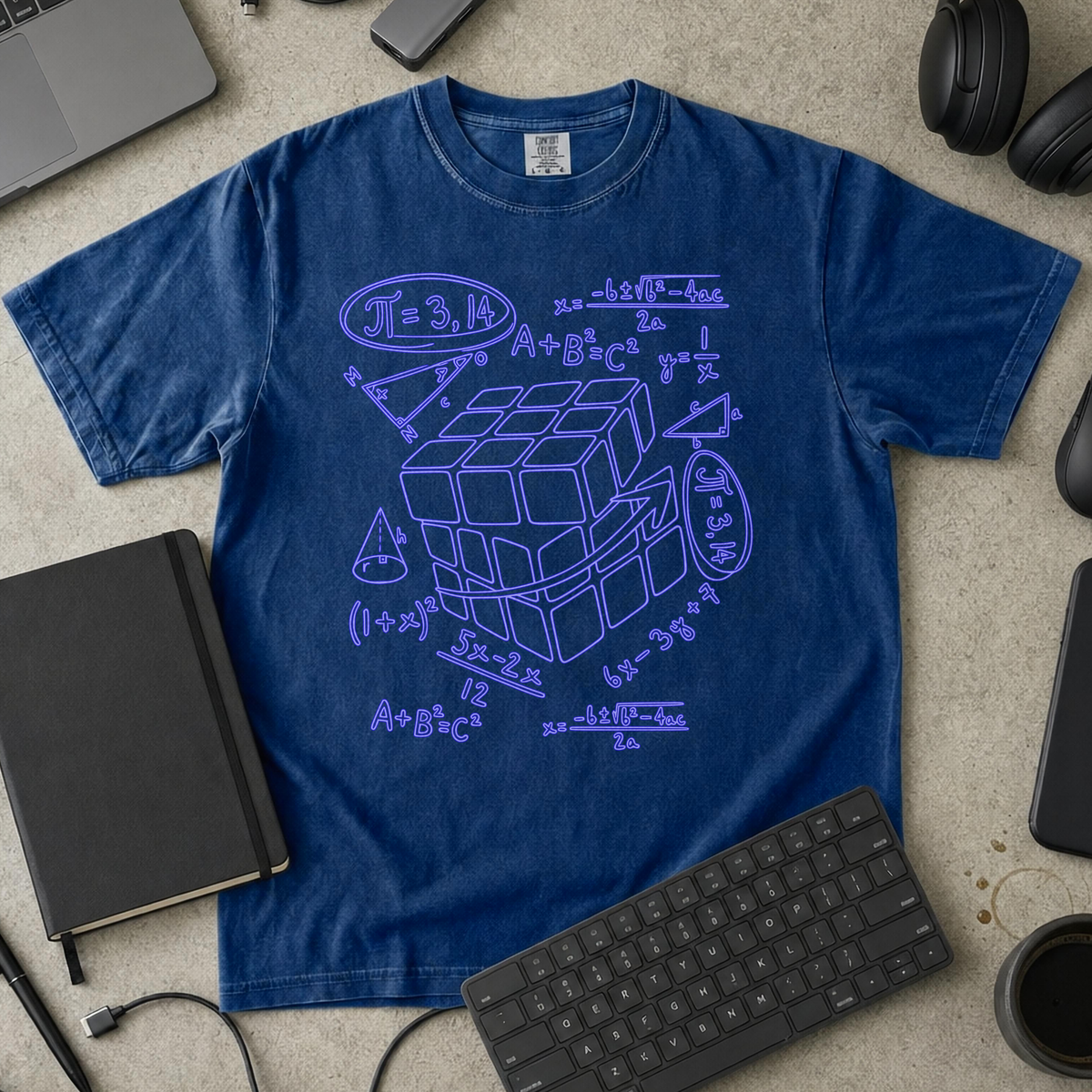 Nerd Collection Artwork T046 Premium Shirt - True Navy mockup