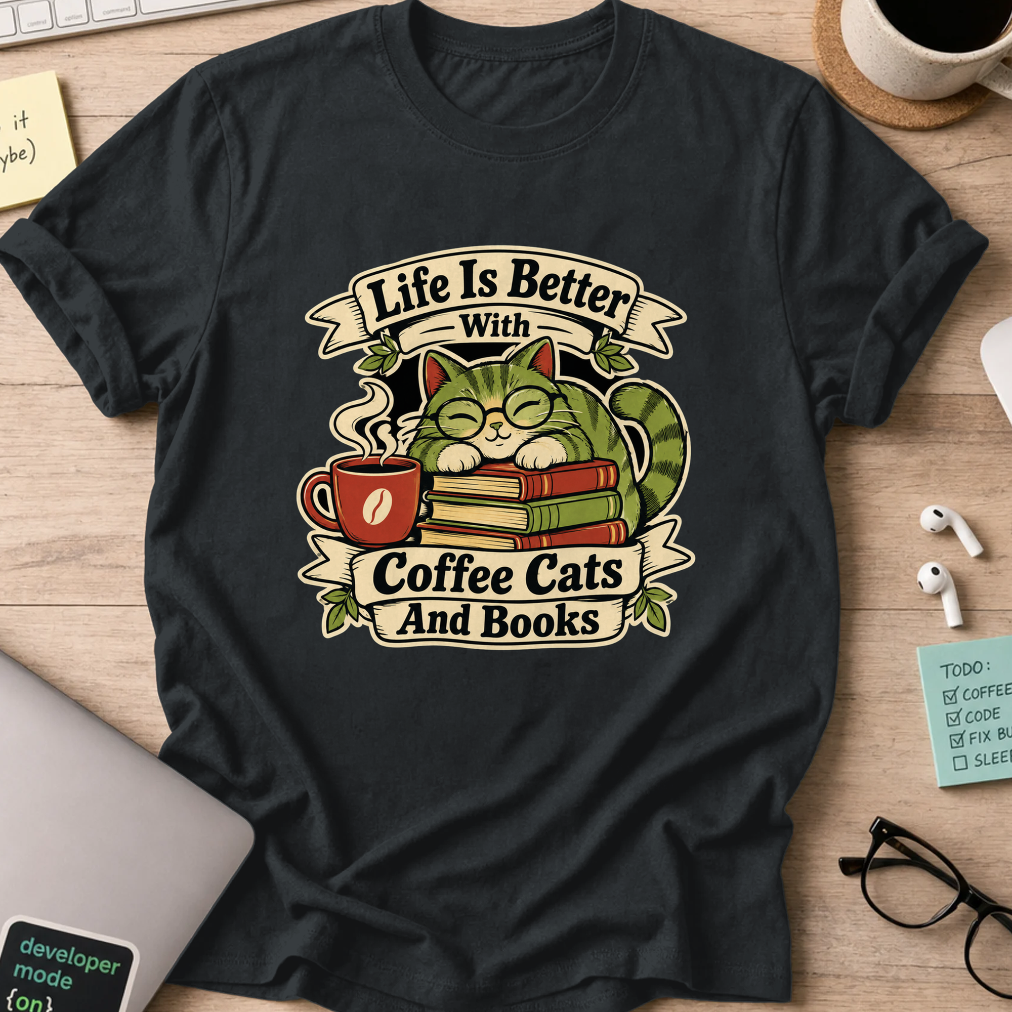 Nerd Collection Artwork T047 Shirt - Black mockup