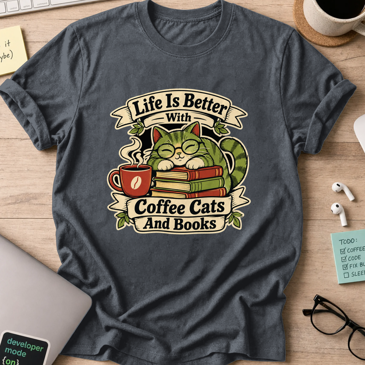 Nerd Collection Artwork T047 Shirt - Dark Heather mockup