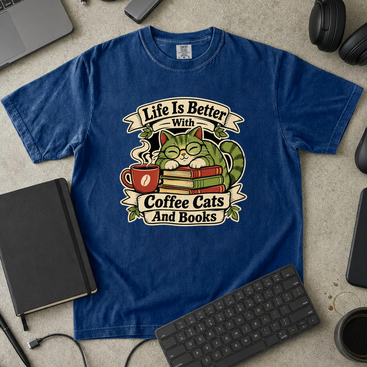 Nerd Collection Artwork T047 Premium Shirt - True Navy mockup