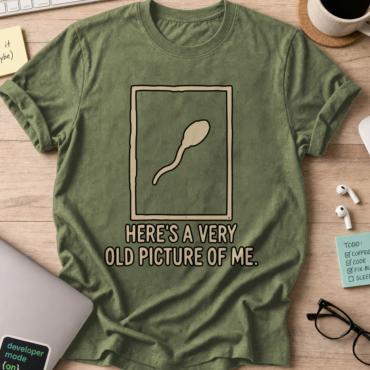 Nerd Collection Artwork T048 Shirt - Military Green mockup