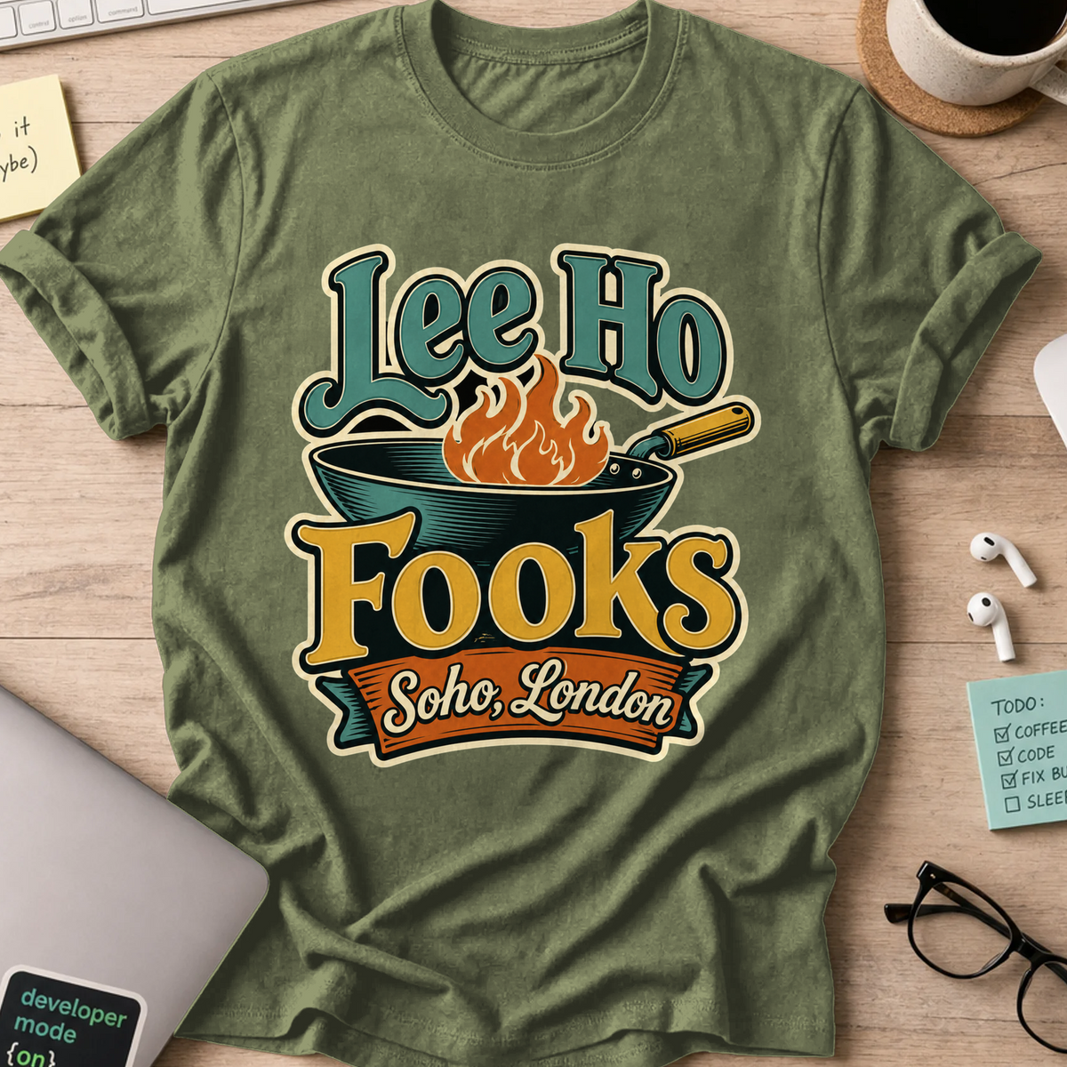 Nerd Collection Artwork T050 Shirt - Military Green mockup