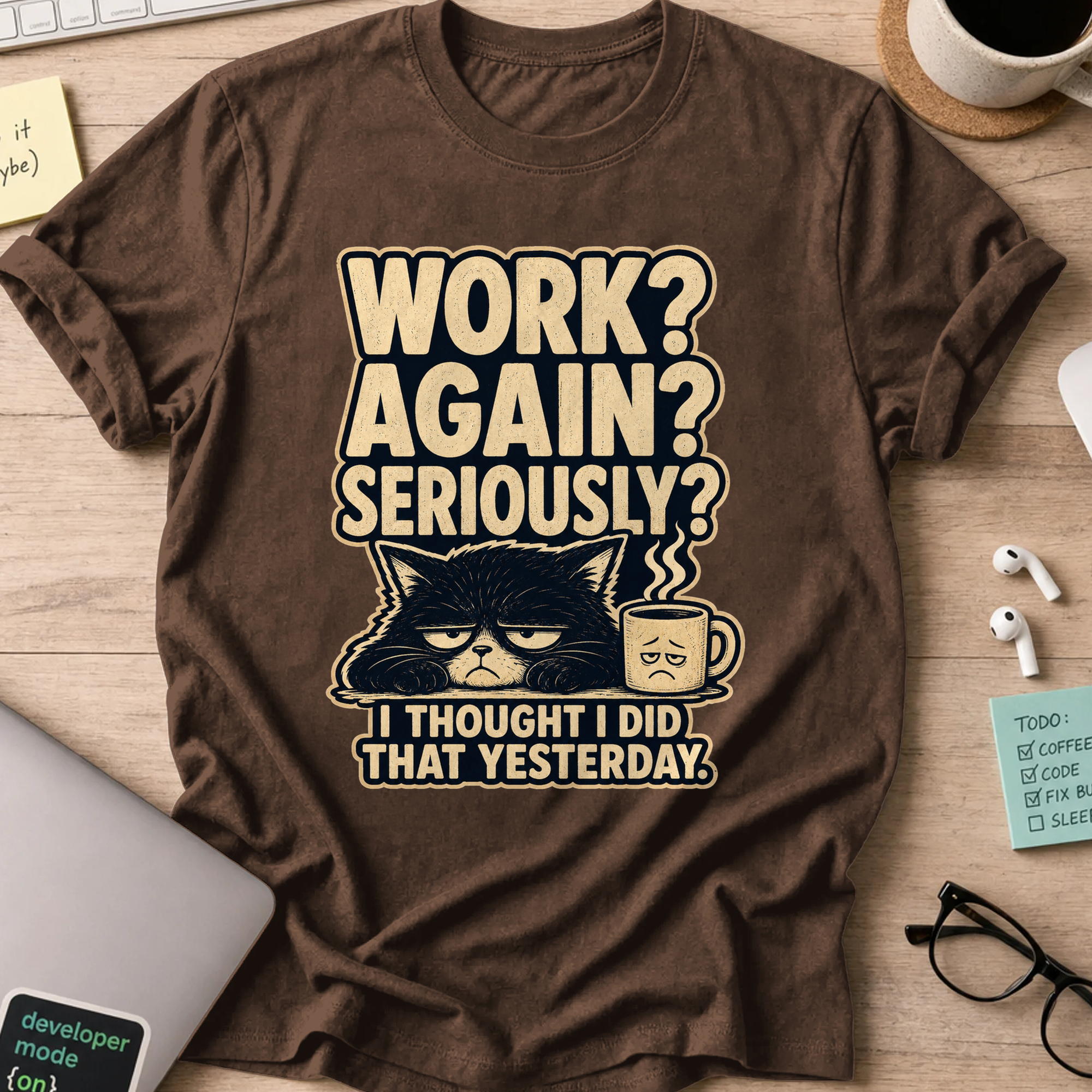 Nerd Collection Artwork T051 Shirt - Dark Chocolate mockup