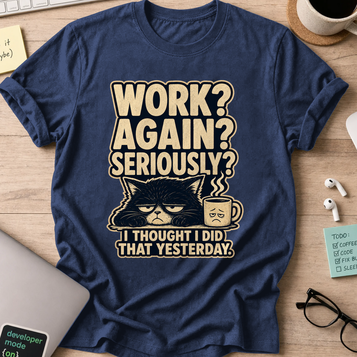 Nerd Collection Artwork T051 Shirt - Navy mockup