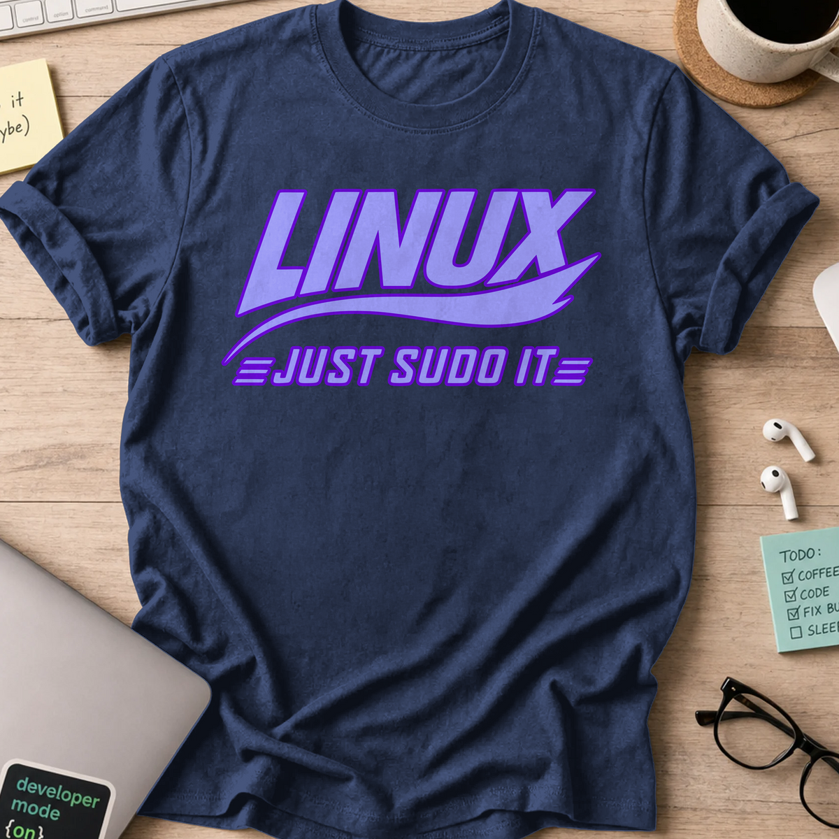 Nerd Collection Artwork T052 Shirt - Navy mockup