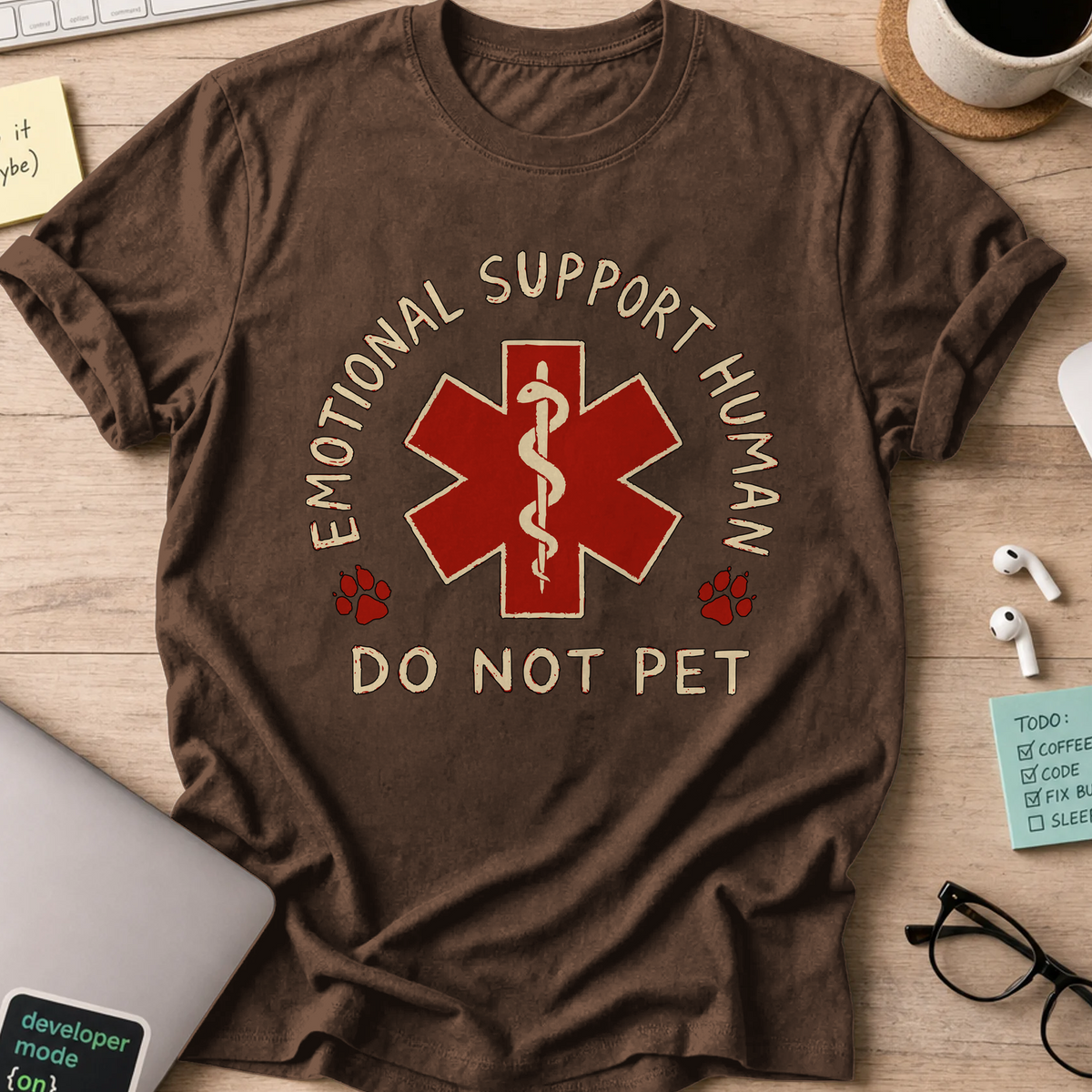 Nerd Collection Artwork T053 Shirt - Dark Chocolate mockup