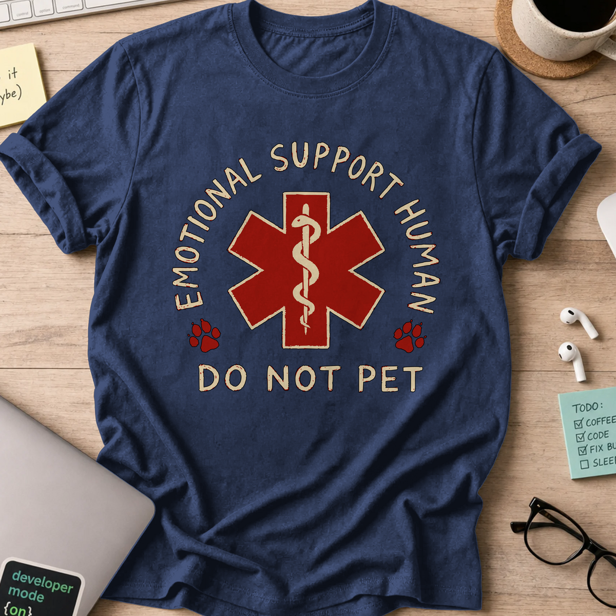 Nerd Collection Artwork T053 Shirt - Navy mockup