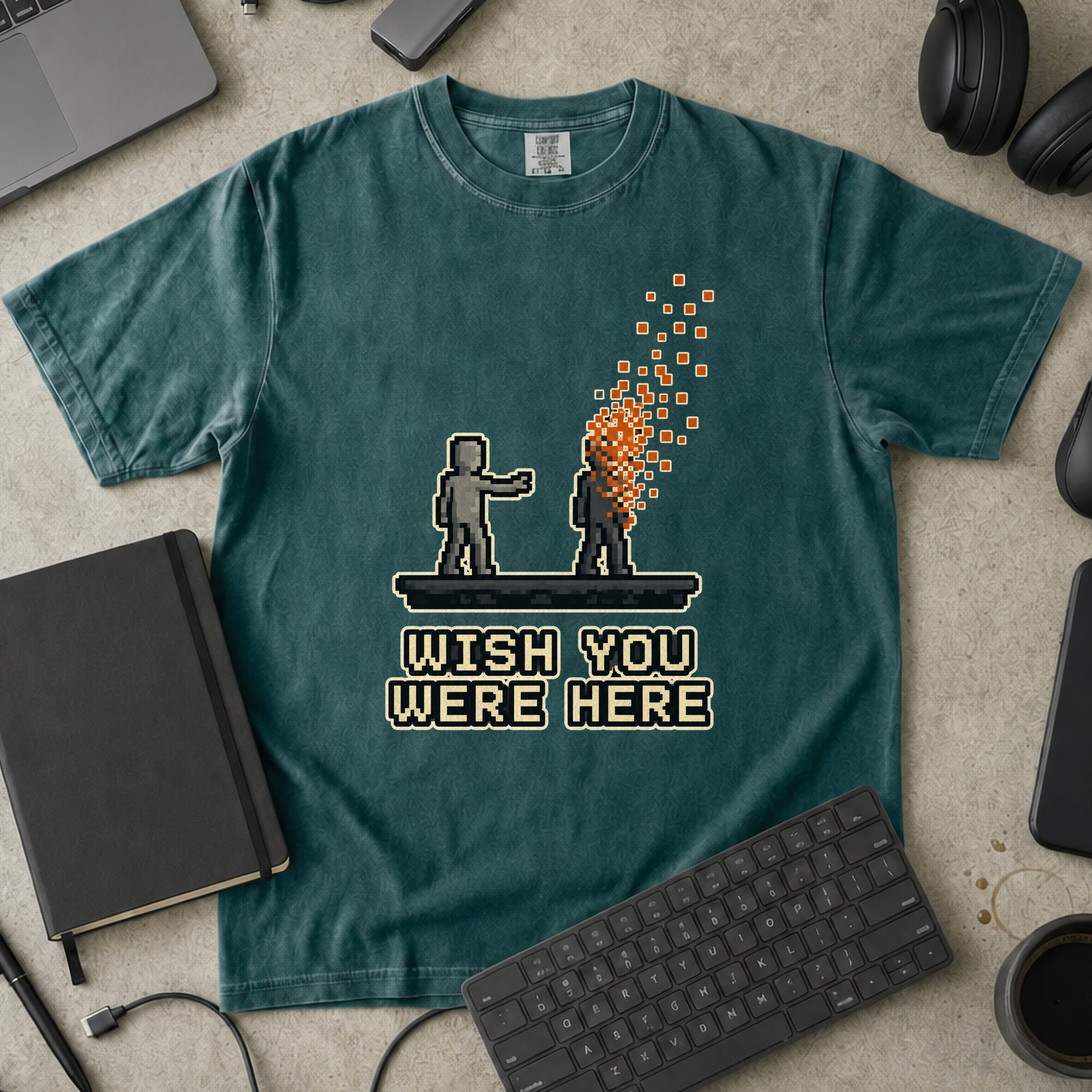 Nerd Collection Artwork T056 Premium Shirt - Blue Spruce mockup