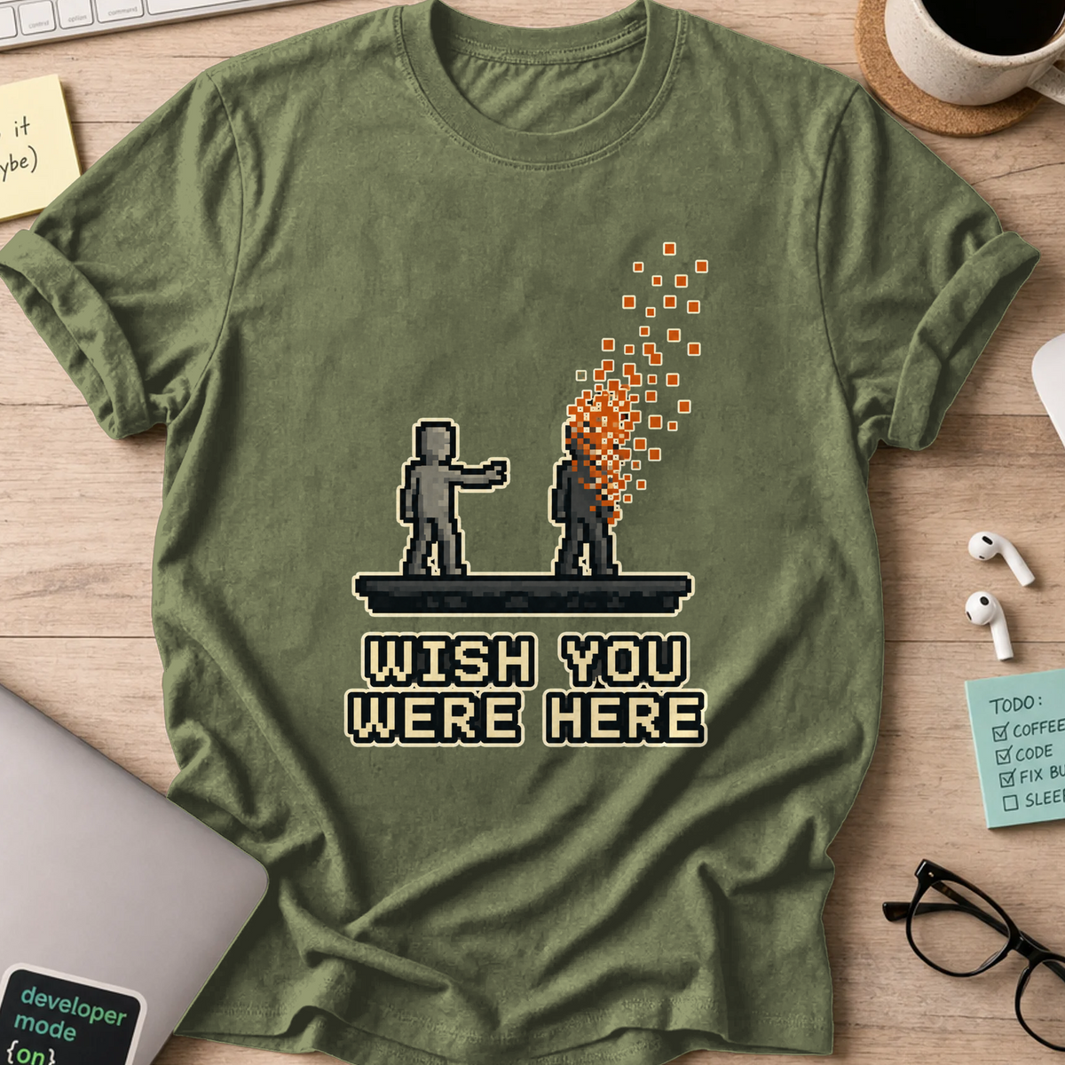 Nerd Collection Artwork T056 Shirt - Military Green mockup