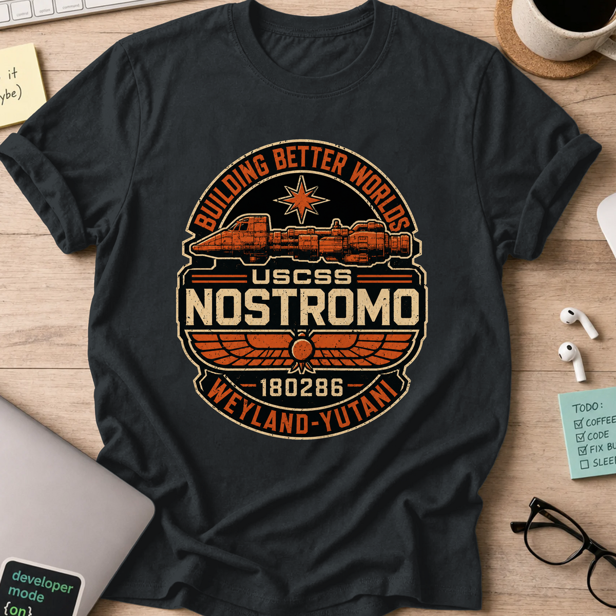 Nerd Collection Artwork T058 Shirt - Black mockup