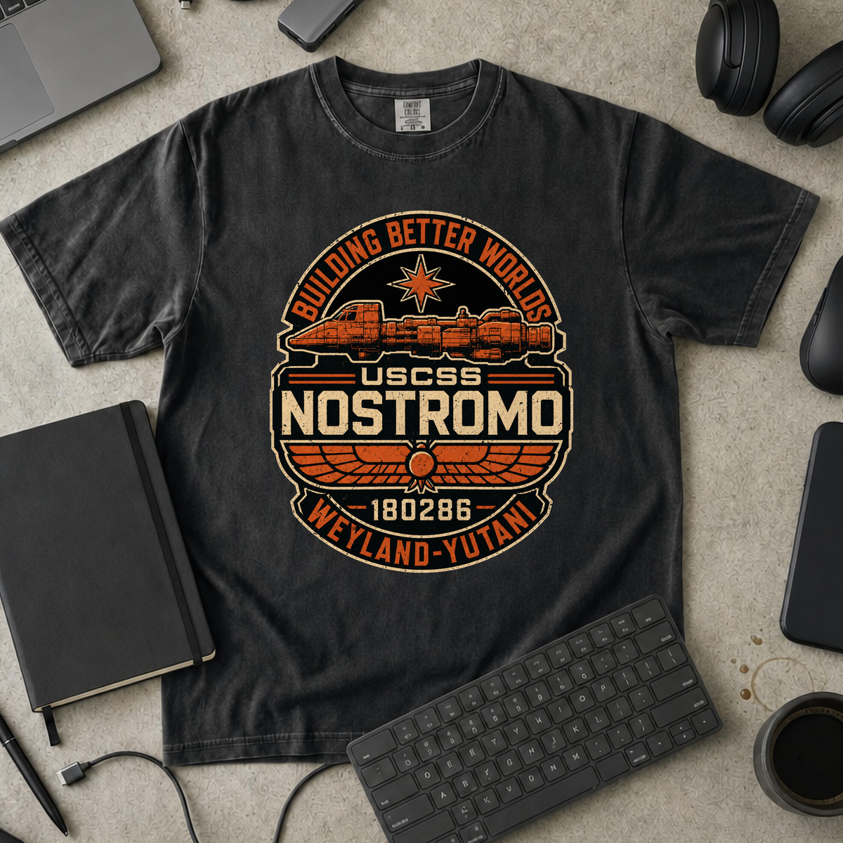 Nerd Collection Artwork T058 Premium Shirt - Black mockup