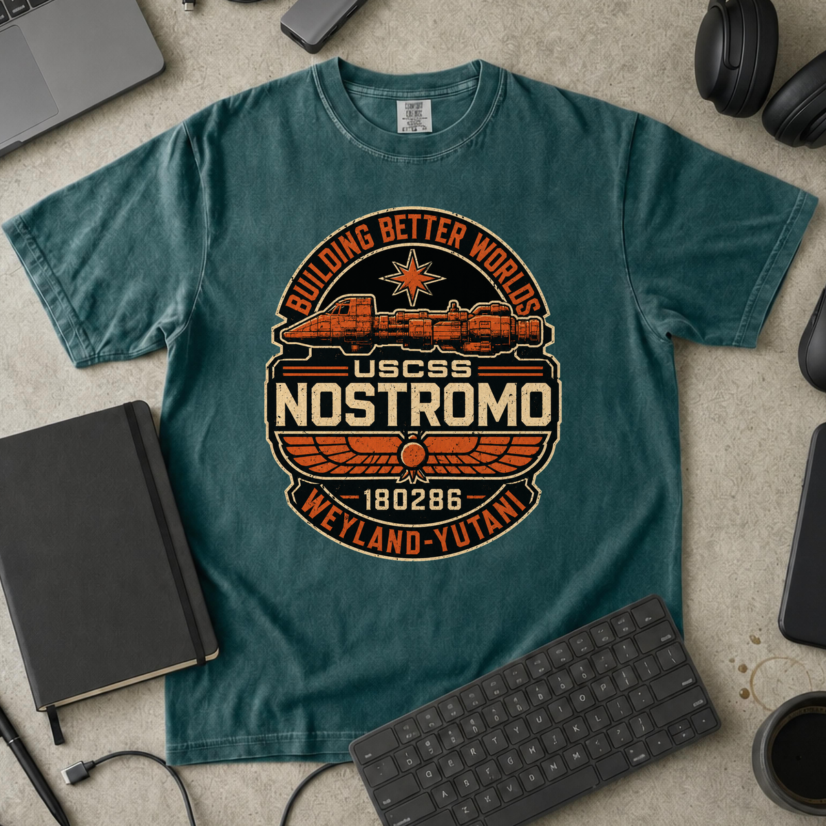 Nerd Collection Artwork T058 Premium Shirt - Blue Spruce mockup