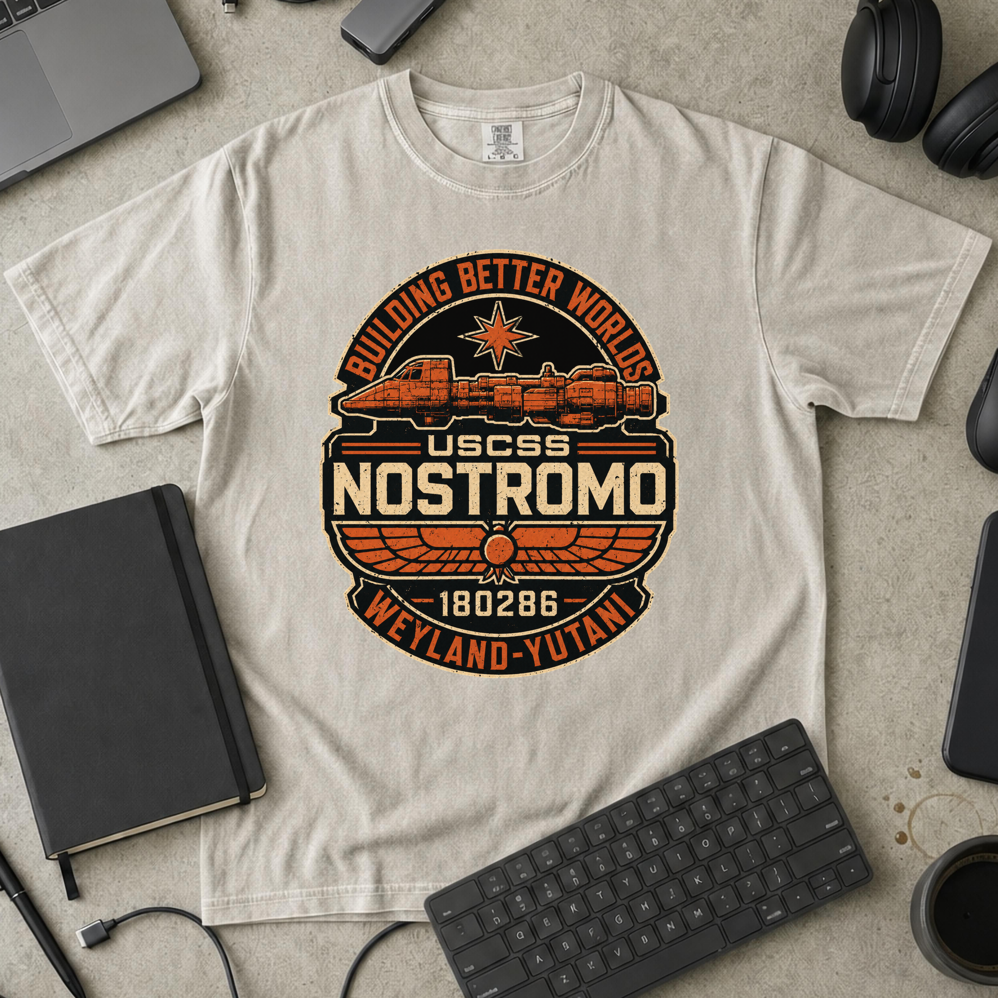 Nerd Collection Artwork T058 Premium Shirt - Ivory mockup